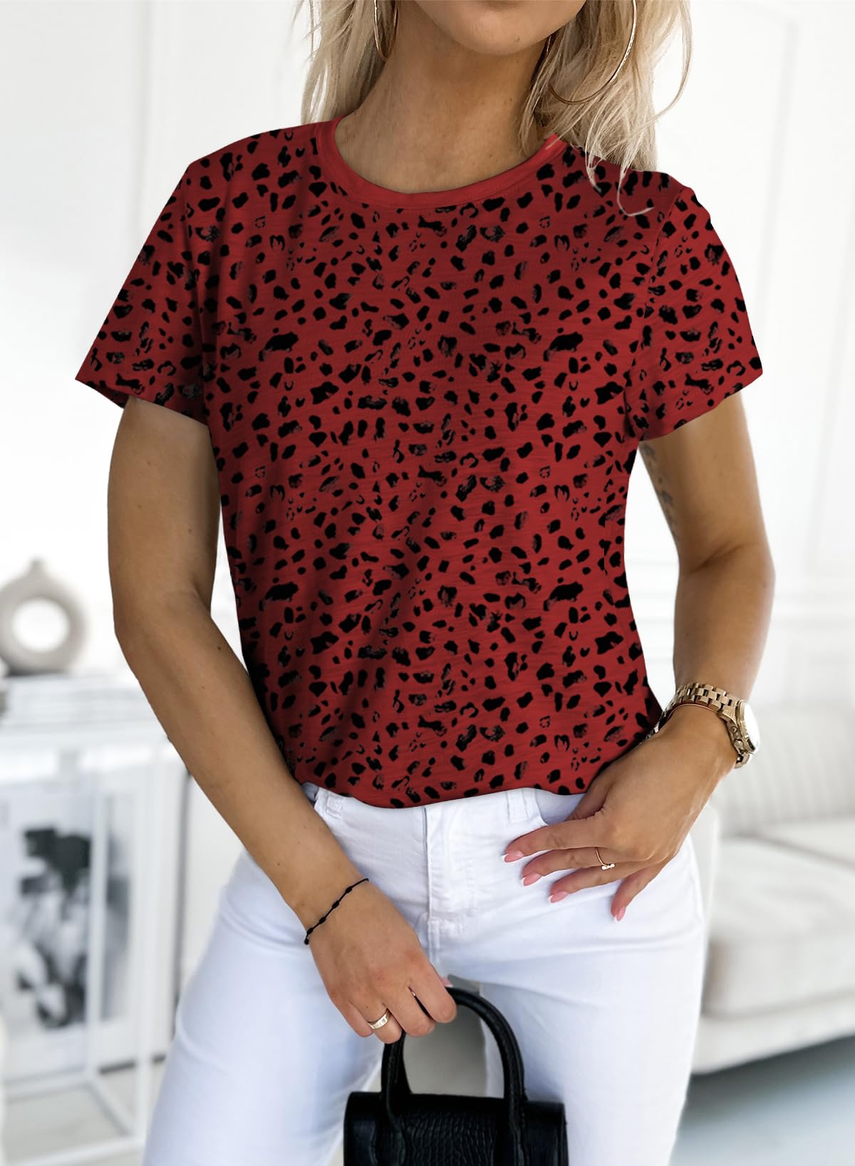 Women's Polka Dot Print Short Sleeve T-Shirt(Buy 3 Free Shipping)