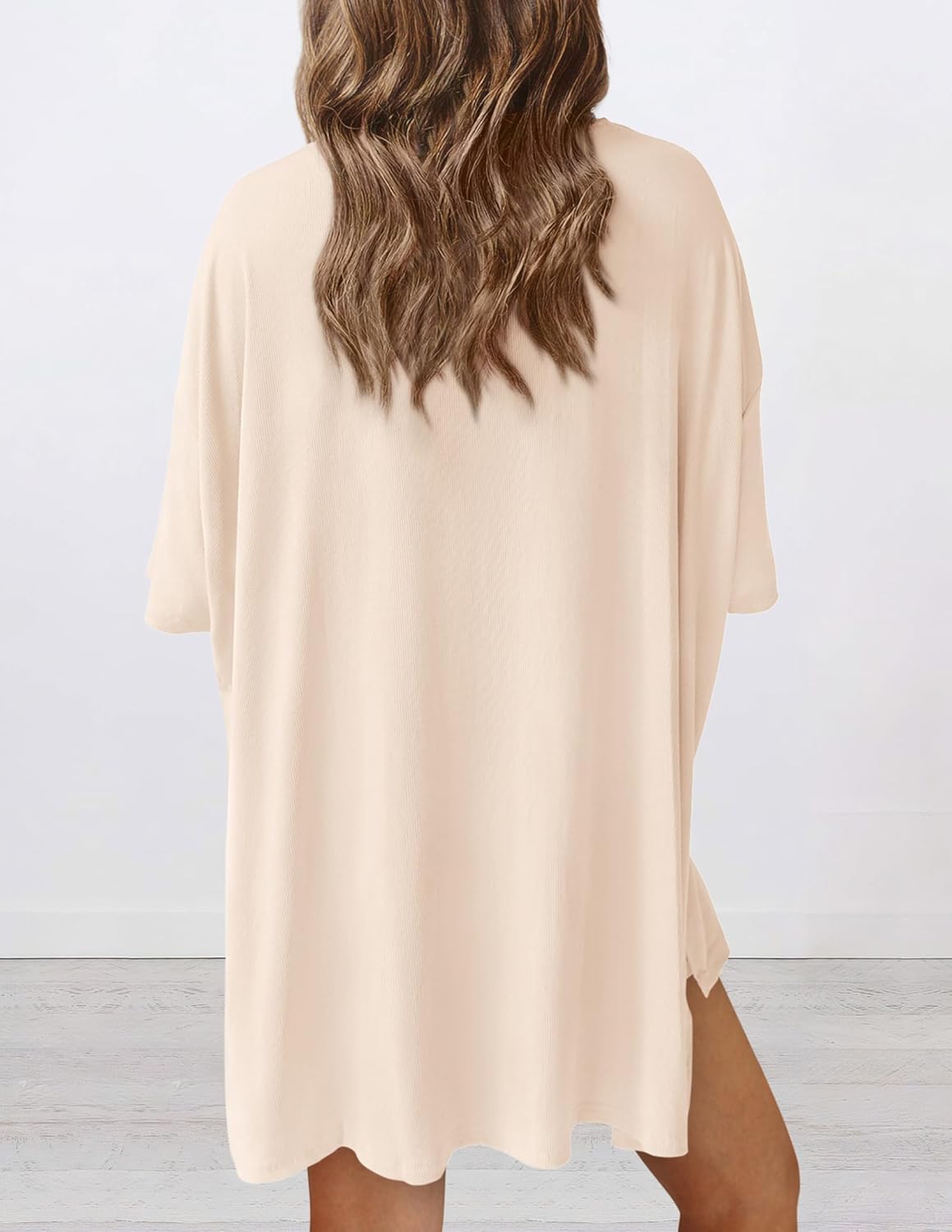 Women's Casual Oversized Shirts Biker Shorts Matching Set