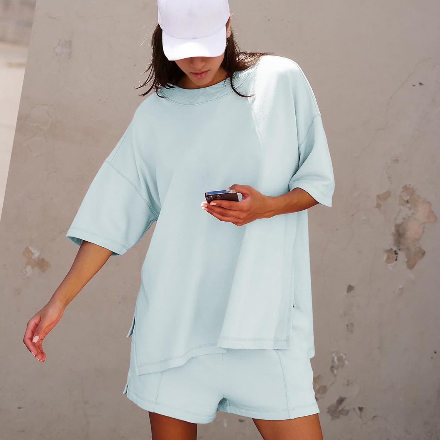 Women's Short Sleeve Cute Tops Shorts Lounge Sets