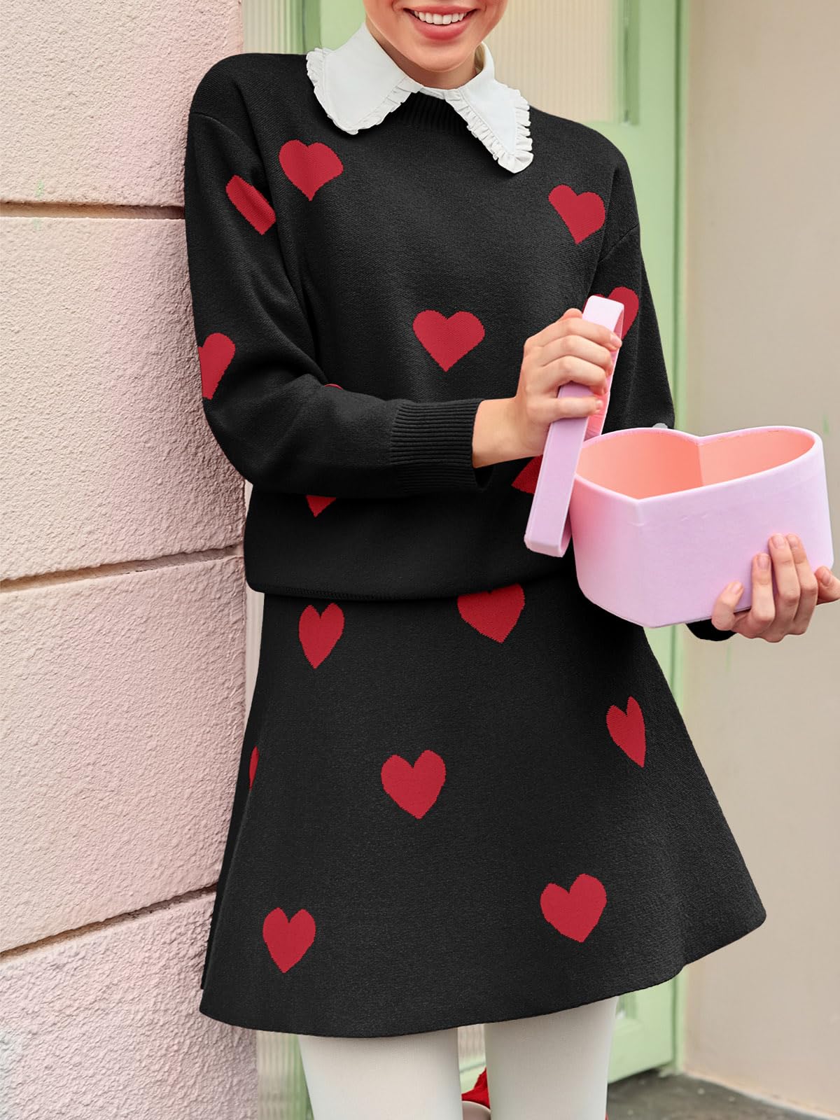 ⏰Hot Sale-Women's Skirt 2 Piece Long Sleeve Crewneck Sweaters (Buy 2 Free Shipping)