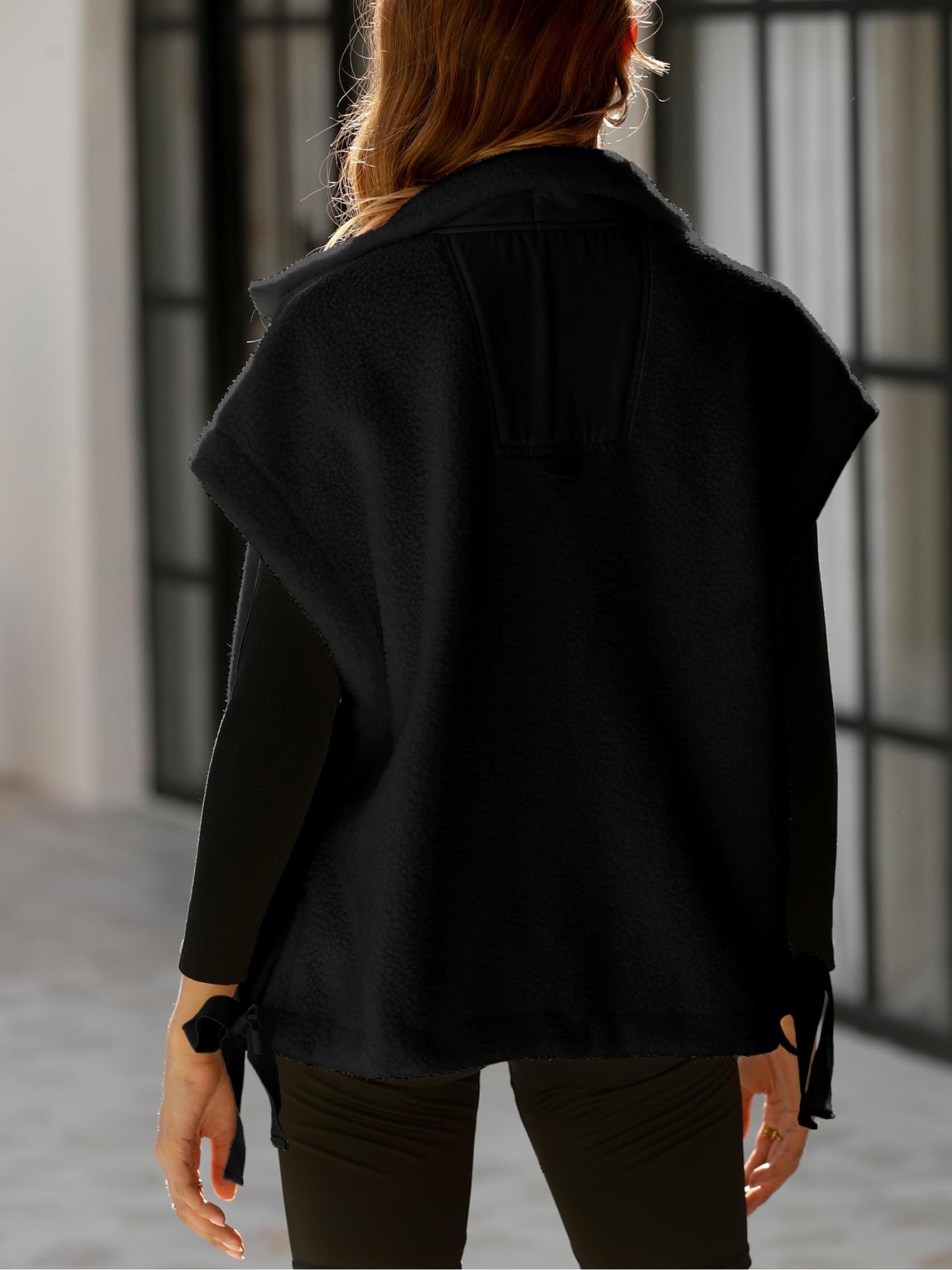  Women's Fuzzy Fleece Vest Oversized Sleeveless Sherpa Jacket (Buy 2 10% off)