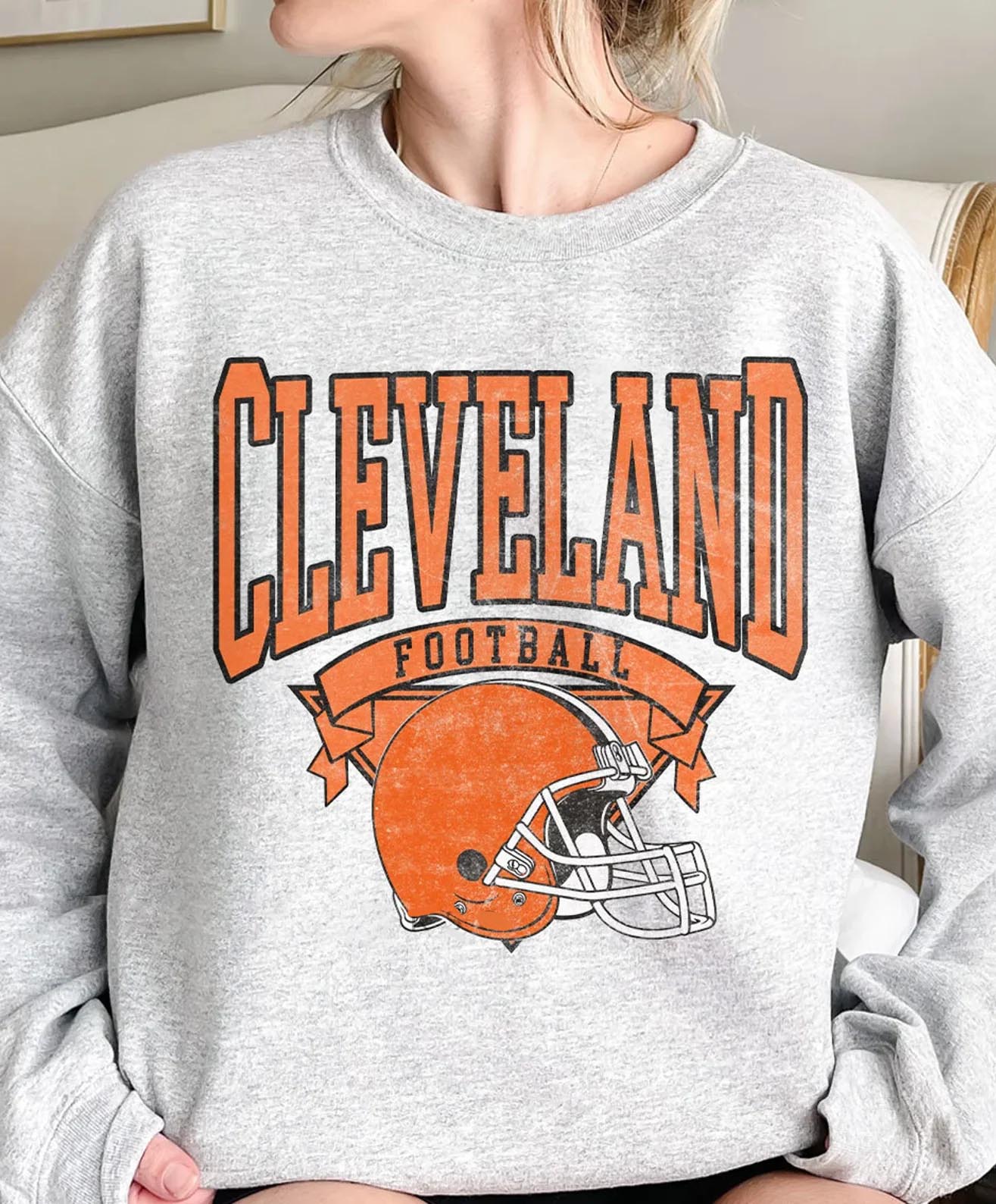 Vintage Retro Hometown Football Pullover Sweatshirt