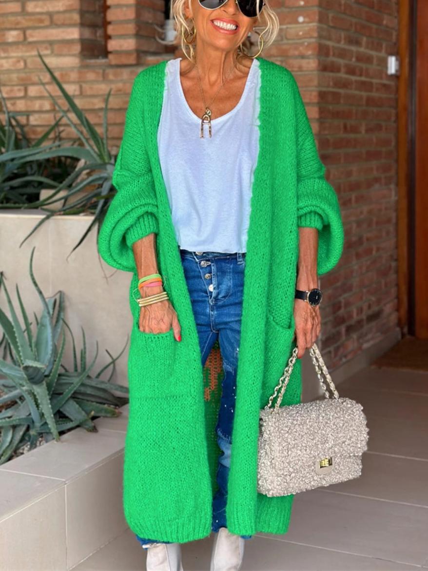 Letter Dropped Shoulder Long Sleeve Cardigan