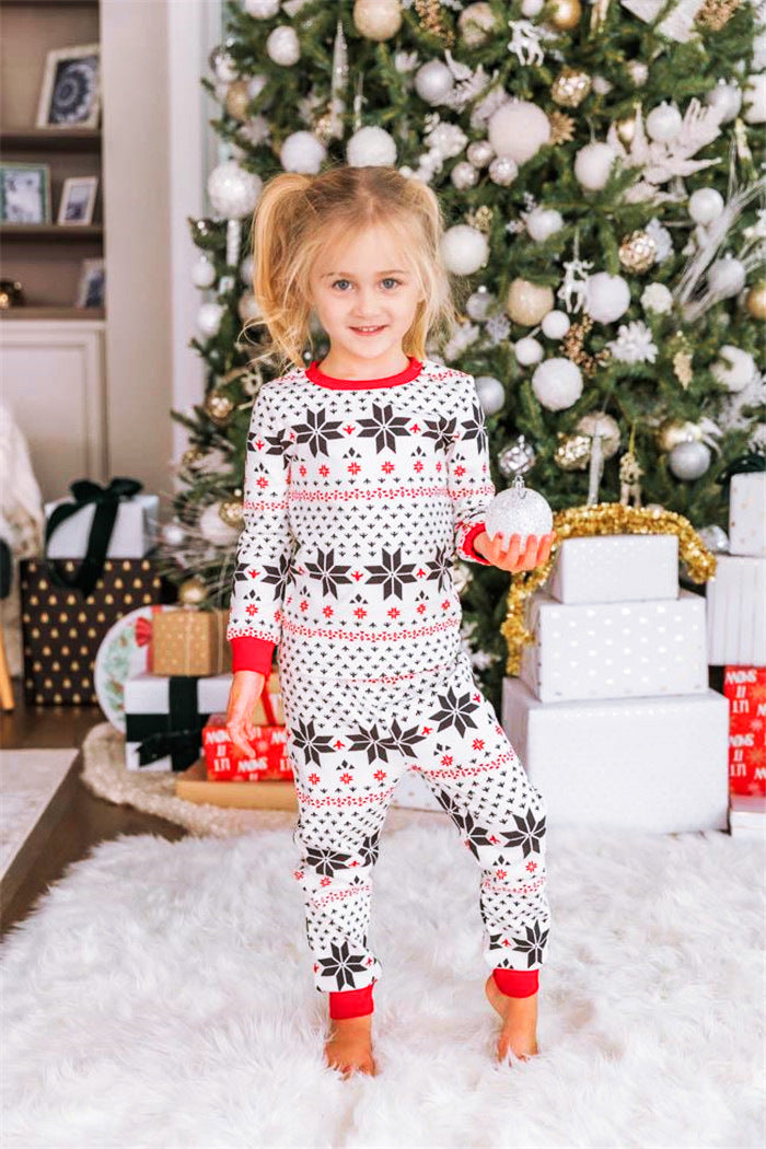 Snowflake Family Pajamas 2-piece Set-Pink Laura