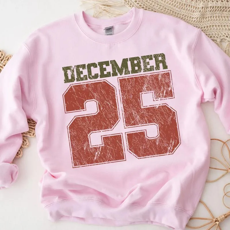 Retro December 25 Christmas Crewneck Sweatshirt