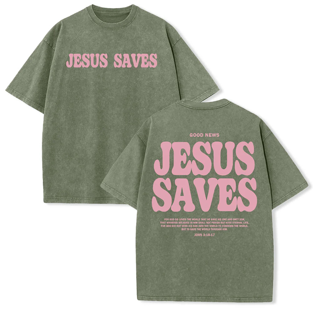 Jesus Saves Vintage Washed T-Shirt 