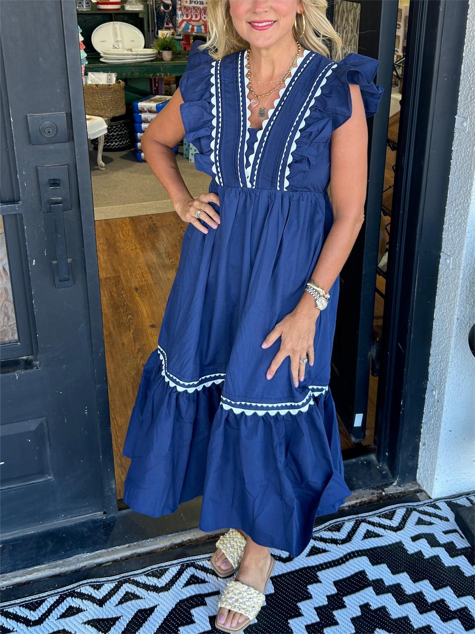 Women's V-Neck Ruffle Sleeve Dress (Buy 2 Free Shipping)