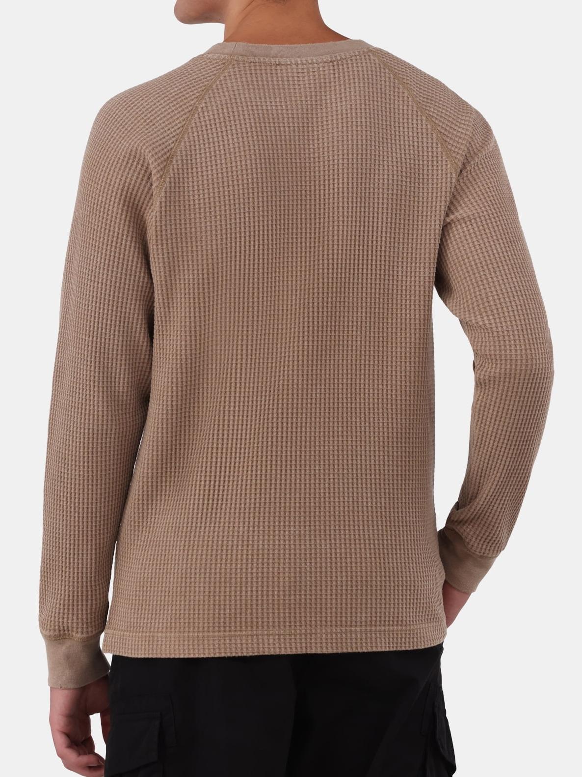 Light Mineral Wash Raglan Sleeve Waffle Thermal Shirt