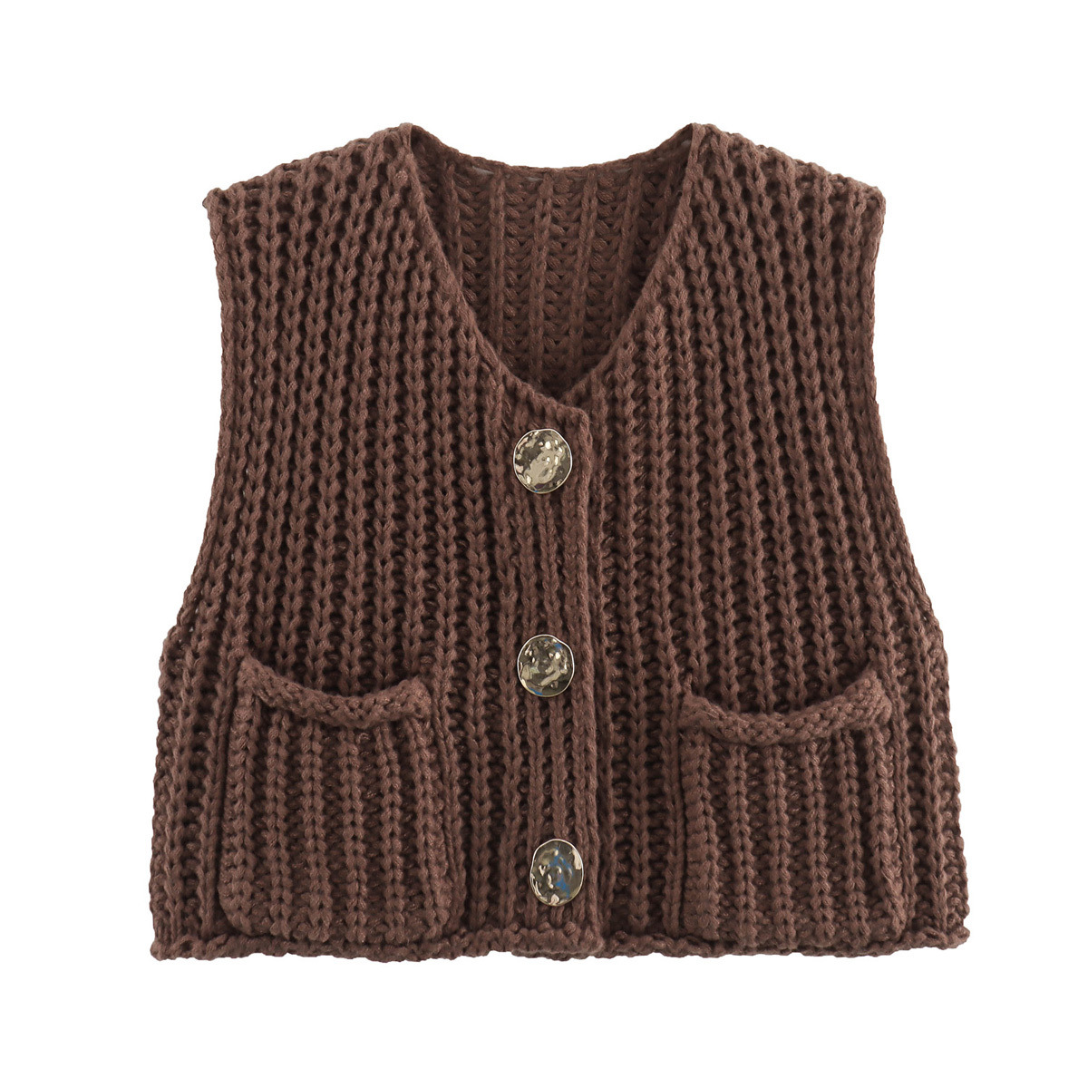 Super Soft Chic Cropped Knitted Chunky Sweater Vest