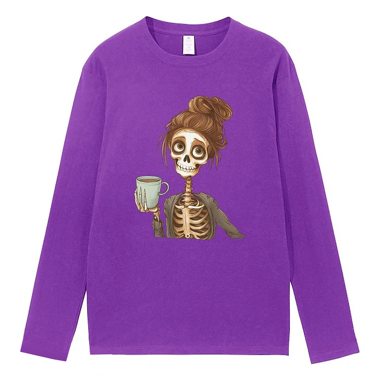 Women's Skull Girl Print Long Sleeve T-Shirt