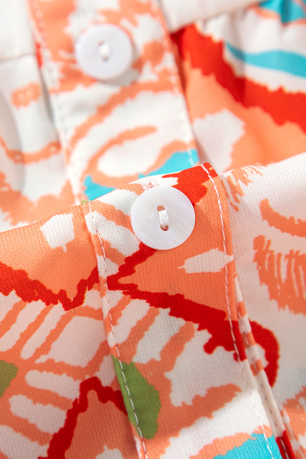 Women's Print Boho Button 3/4 Sleeve Tiered Babydoll Dress