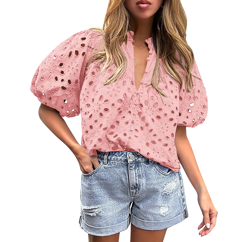 Women's Summer V-Neck Hollow Lace Top✨BUY 2 FREE SHIPPING✨