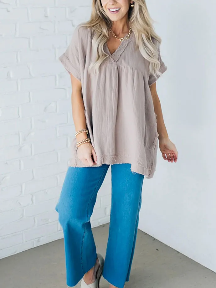 ⏰Hot Sale-Raw Edge Gauze Top(Buy 2 Free Shipping)