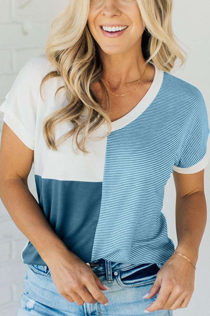 Jem Colorblock V-Neck Tee