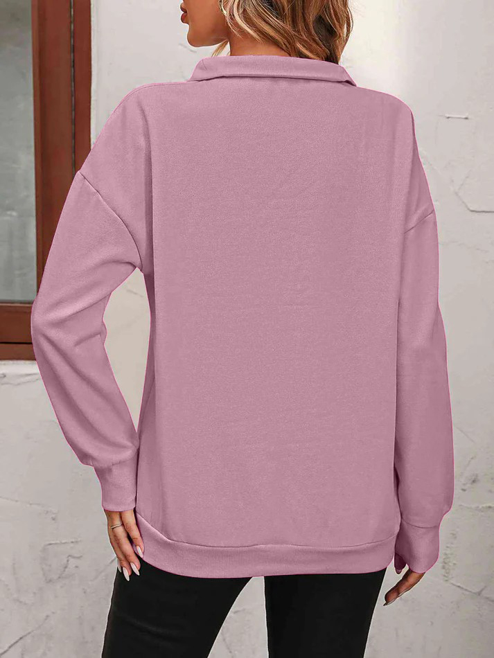 Womens Zip-Up Dropped Shoulder Sweatshirt(Buy 2 Free Shipping)