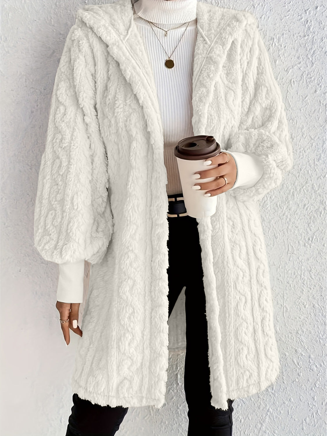 Cozy Open-Front Hooded Jacket –Fuzzy Long Sleeve Layer (Final Days: Big Savings!!!)