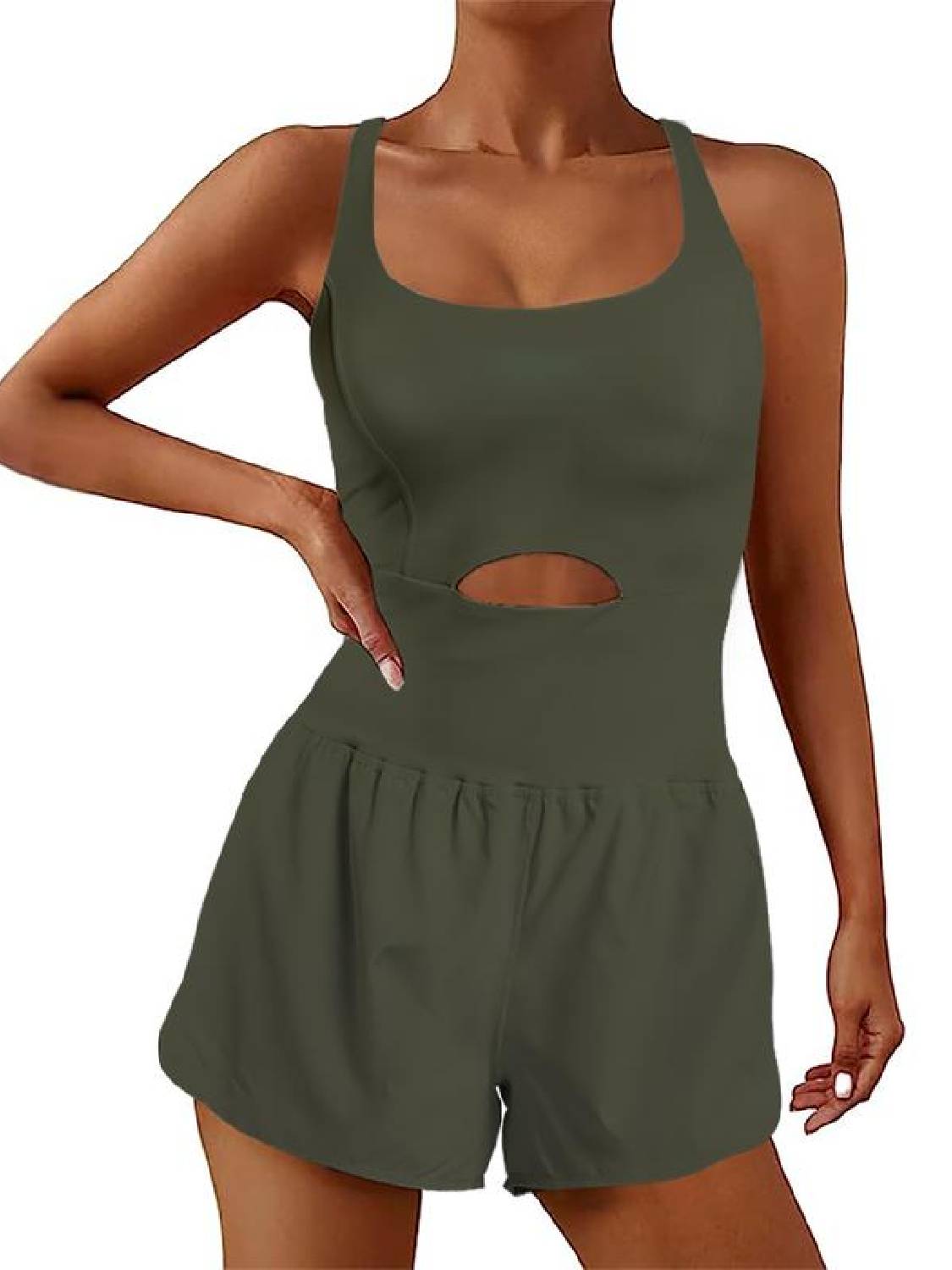 Women's Workout Jumpsuits Rompers With Padded Bras And Attached Liner