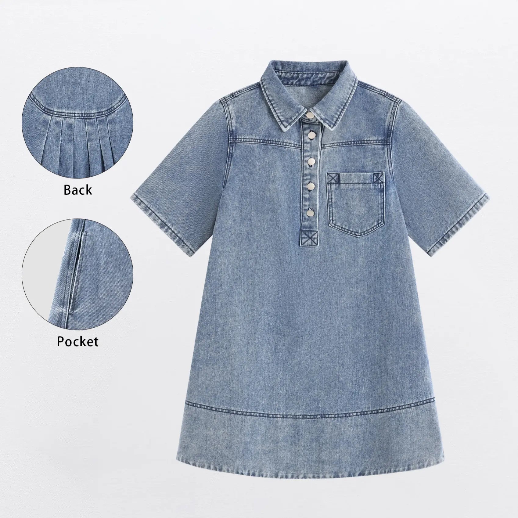 Women's Denim Shirt Mini Dress