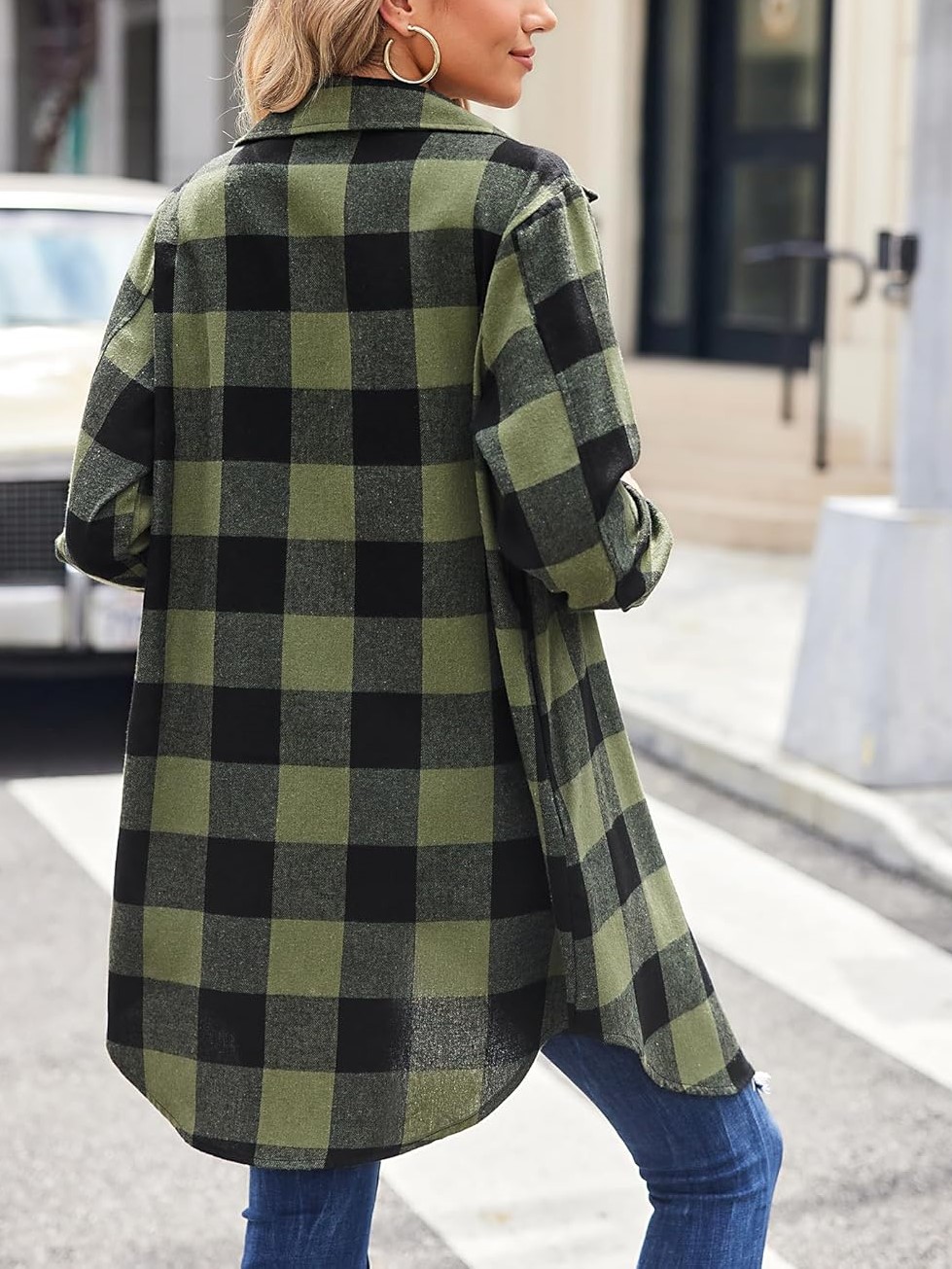 Women's Flannel Long Sleeve Plaid Button Down Shirts