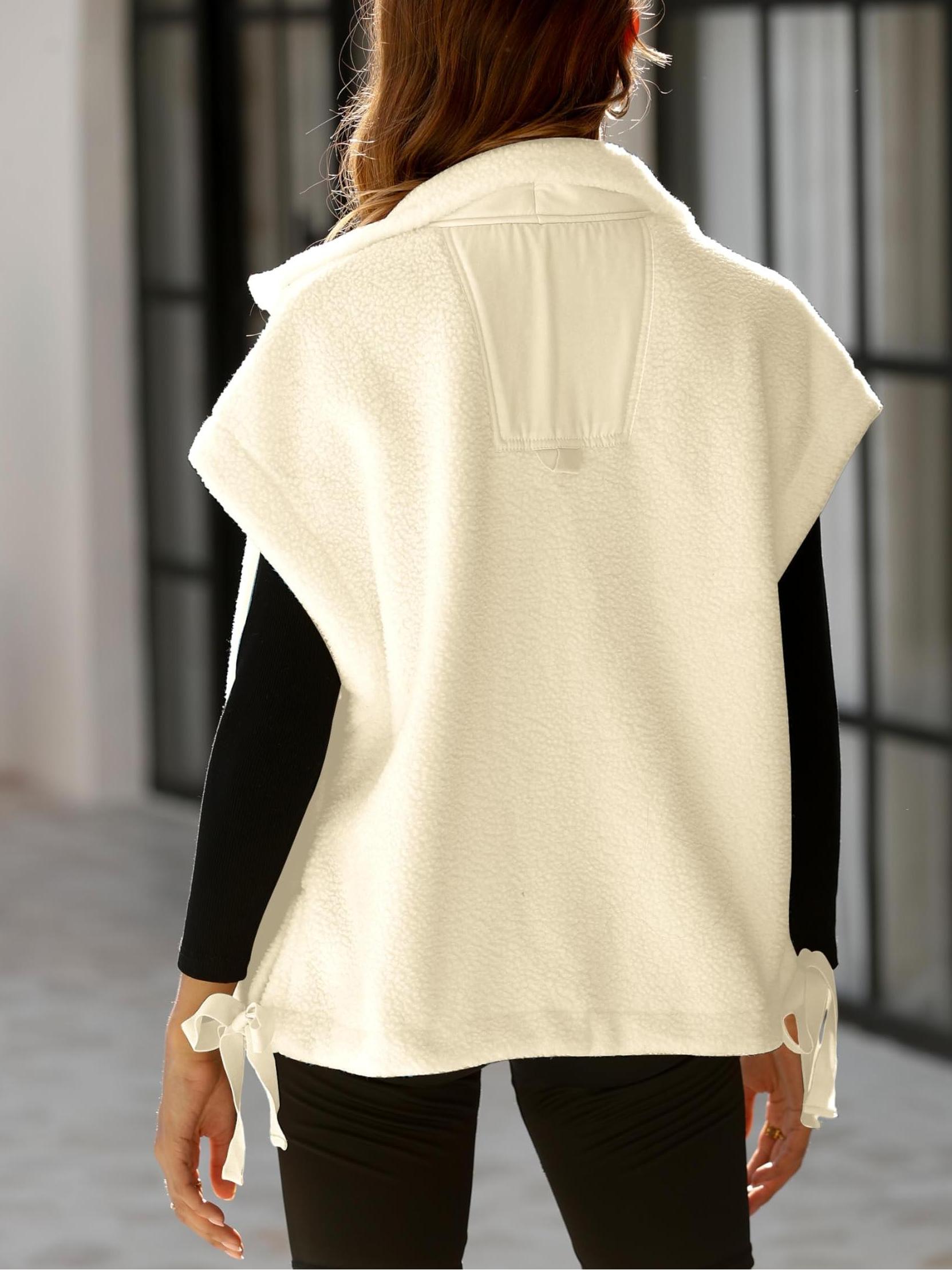  Women's Fuzzy Fleece Vest Oversized Sleeveless Sherpa Jacket (Buy 2 10% off)