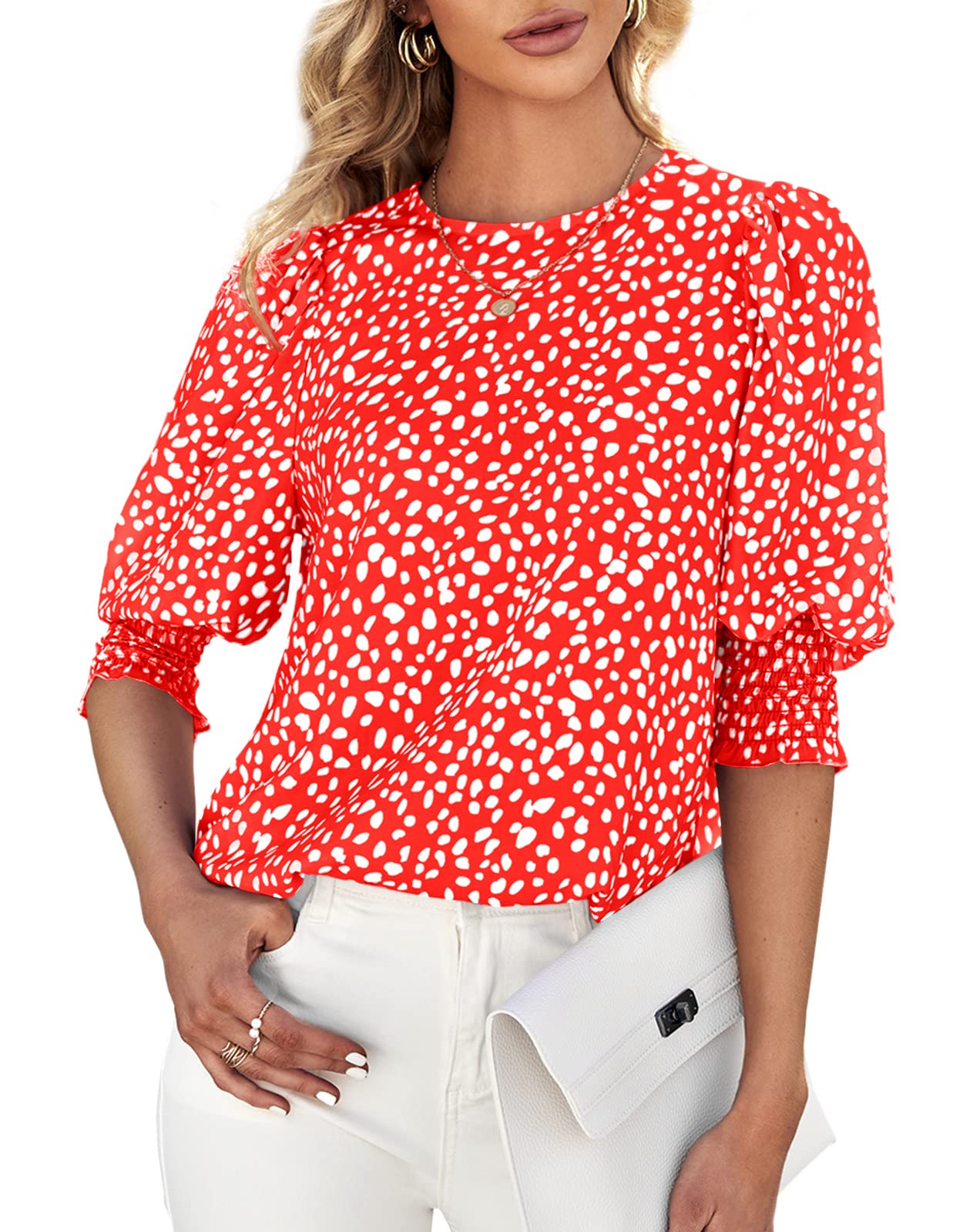 Women's Polka Dot Three-quarter Sleeve T-Shirt Top（Buy 2 Free Shipping)