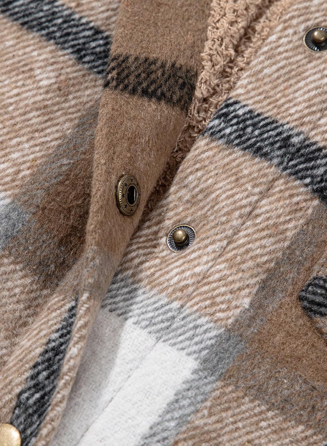 Women's Flannel Hooded Plaid Shacket Thick Coat Fuzzy Fleece Jacket(BUY 2 FREE SHIPPING)