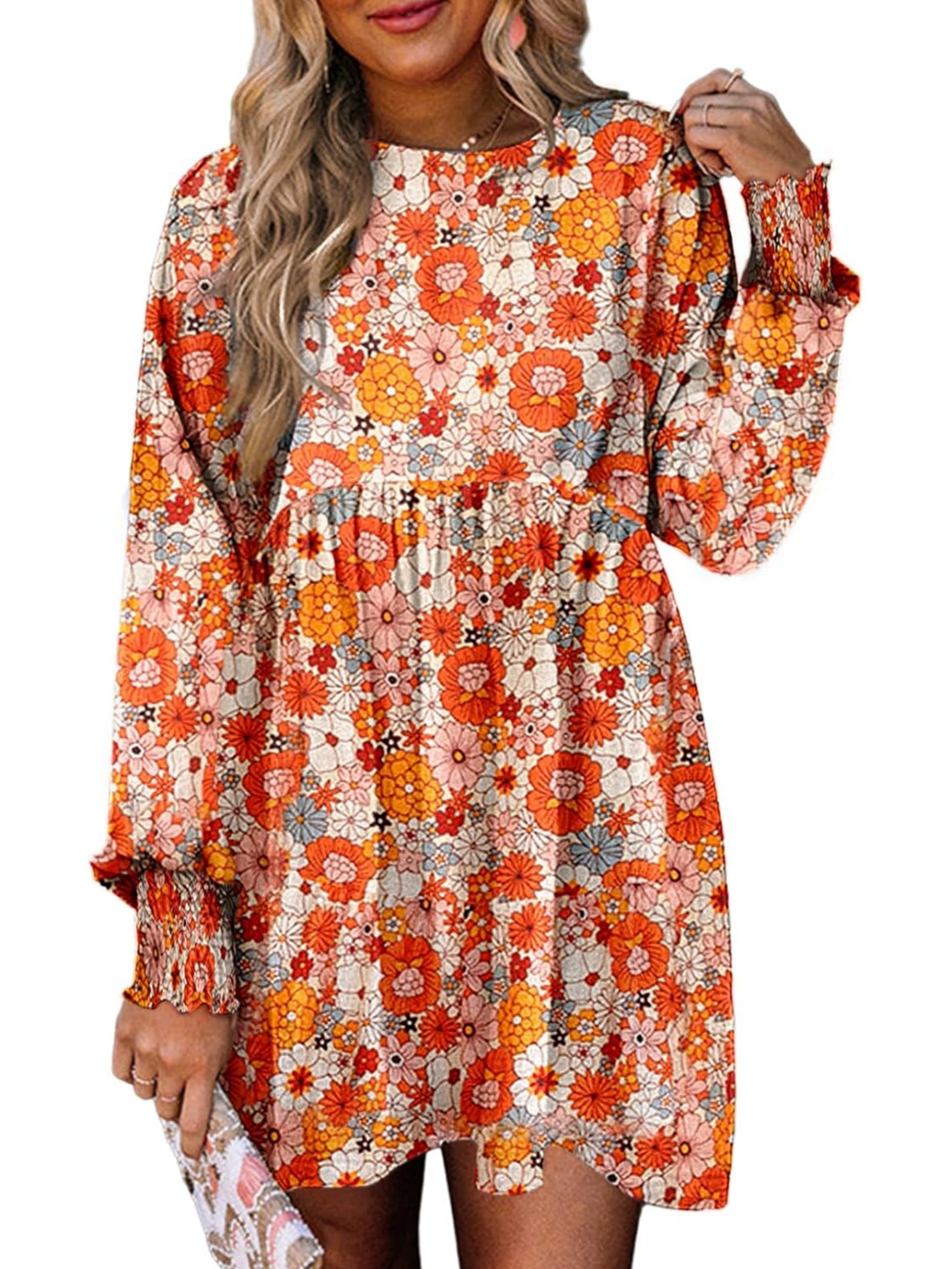 Floral Boho Flowy Swing Mini Dress (Buy 2 Free Shipping)
