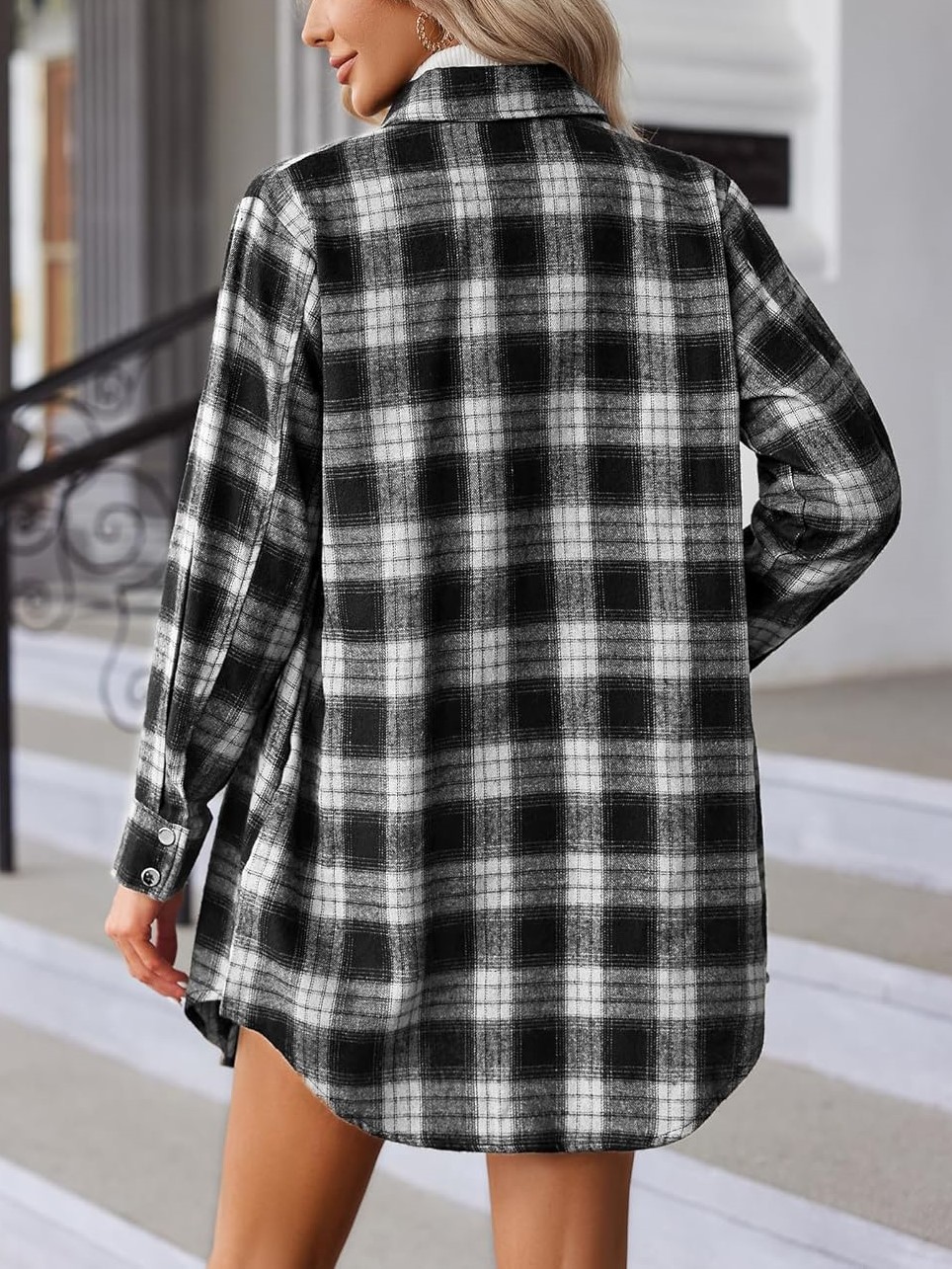 Women's Flannel Long Sleeve Plaid Button Down Shirts