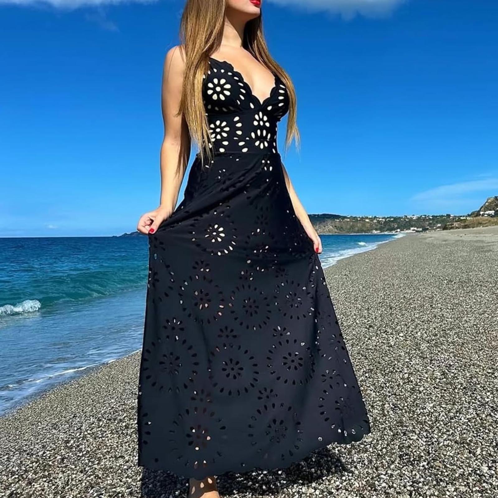 Women's One Piece Bathing Suit Petal Hollow V Neck Swimsuit and Skirt(BUY 2 FREE SHIPPING)