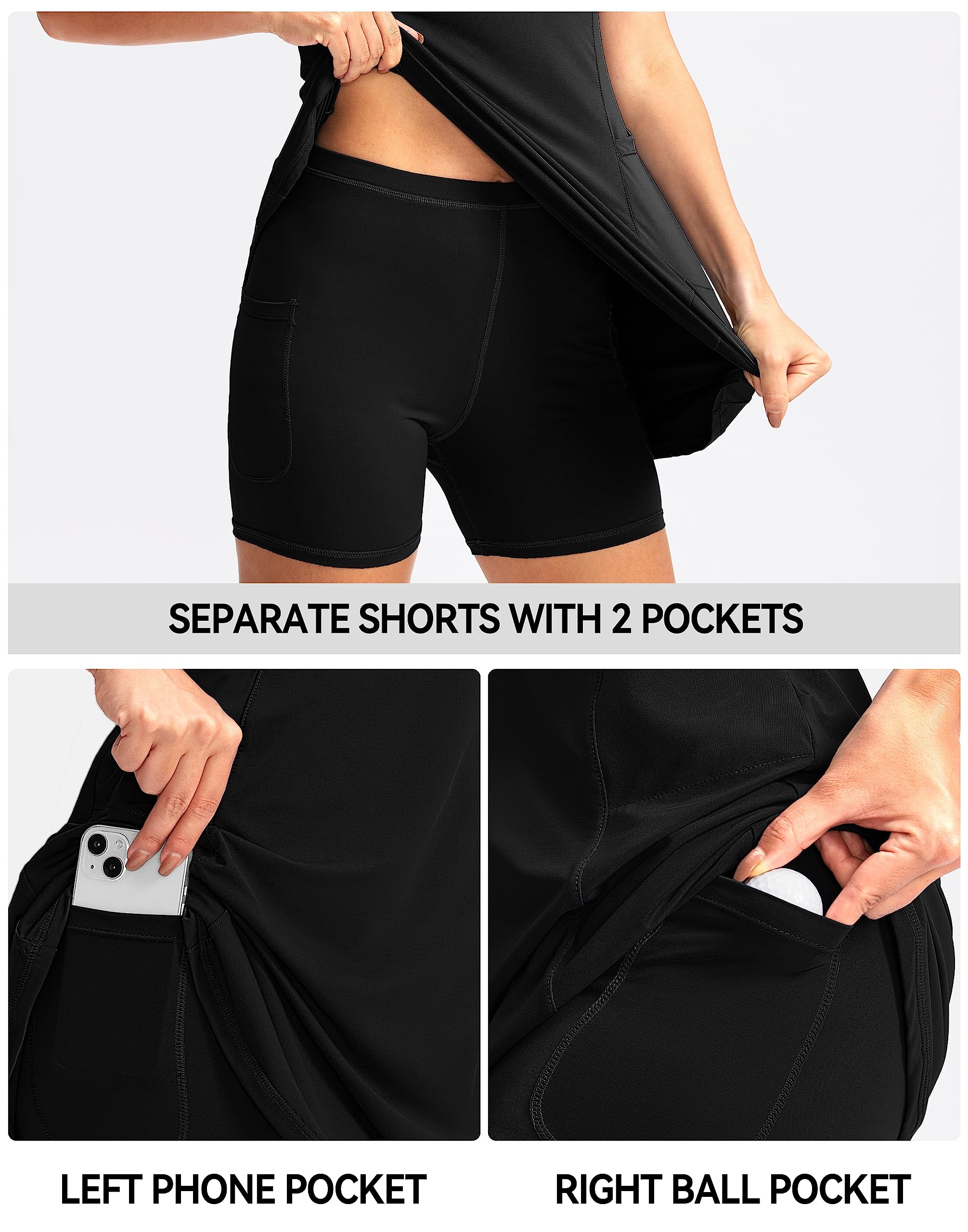 Women's Tennis Golf Dress with Built in Shorts 