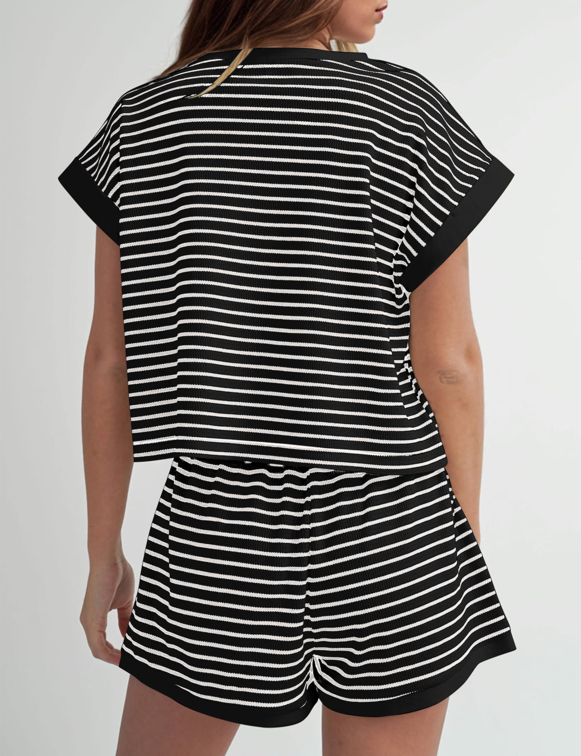 Women Summer 2 Piece Ribbed Pajama Set(Buy 2 Free Shipping)