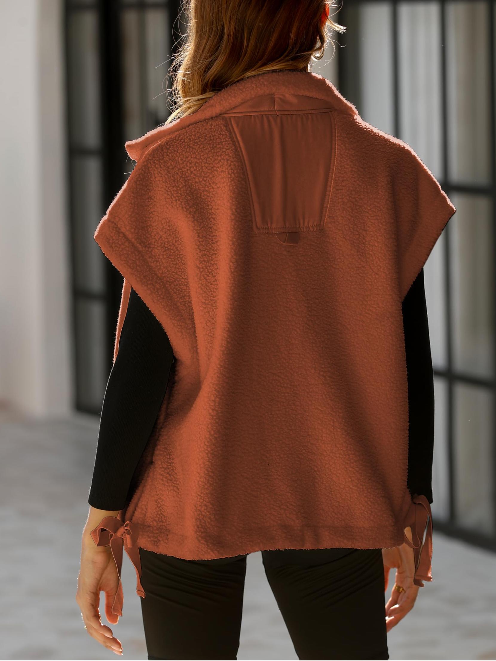  Women's Fuzzy Fleece Vest Oversized Sleeveless Sherpa Jacket (Buy 2 10% off)