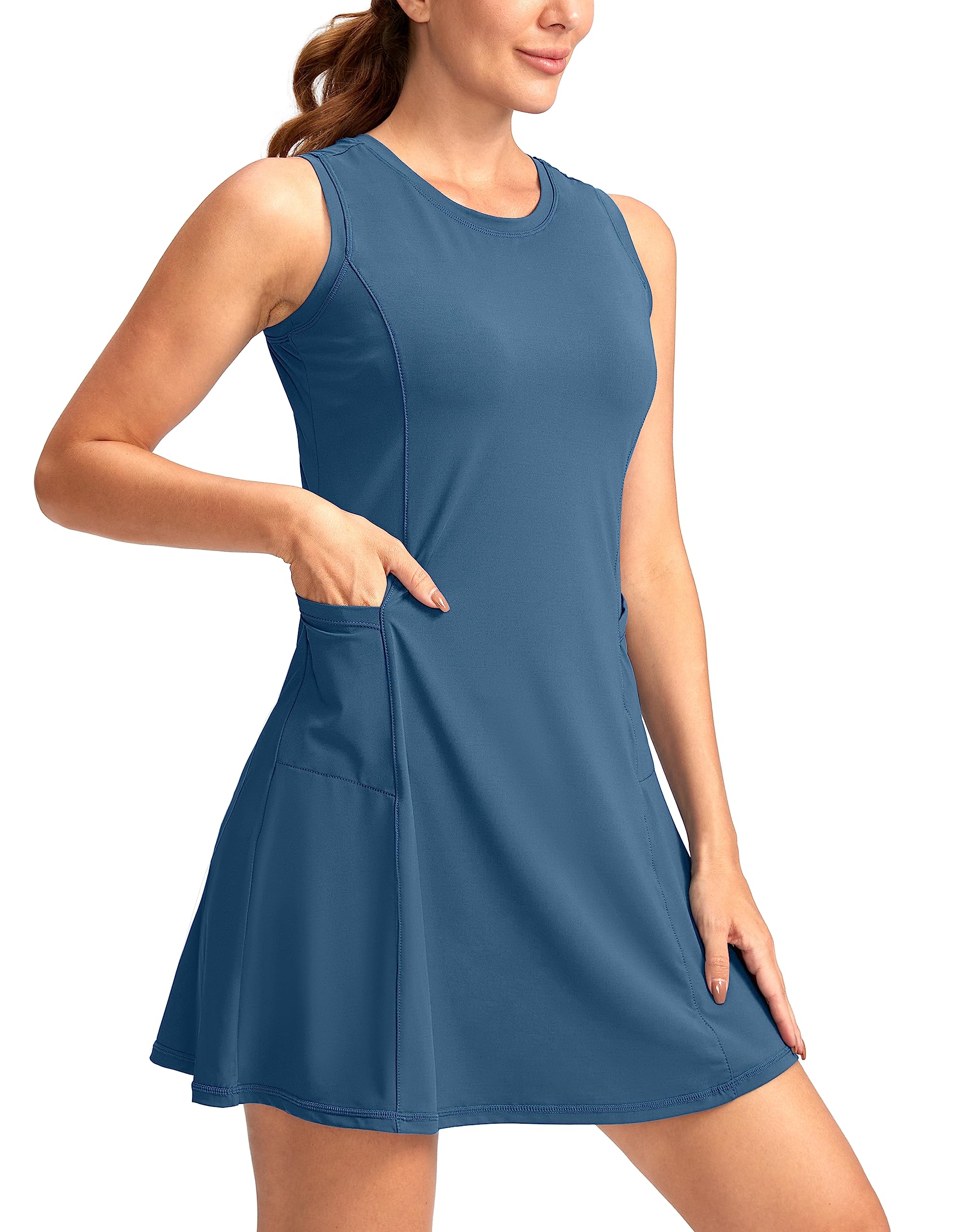 Women's Tennis Golf Dress with Built in Shorts 