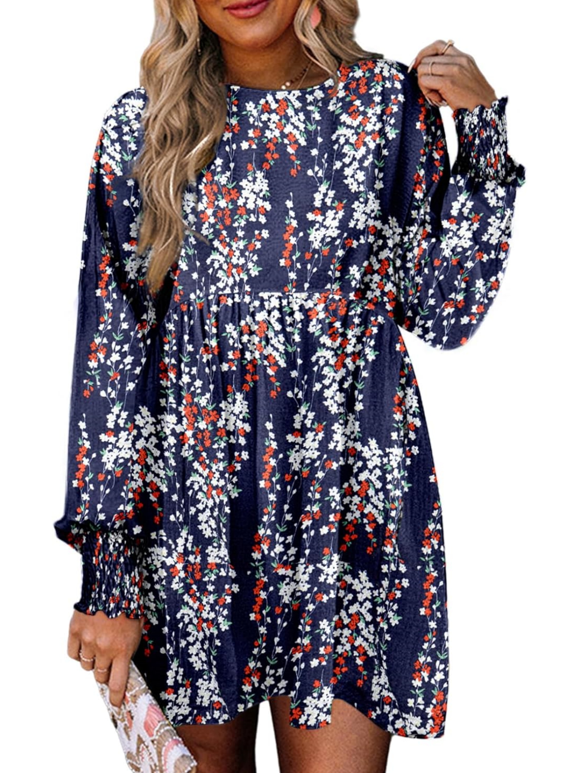 Floral Boho Flowy Swing Mini Dress (Buy 2 Free Shipping)