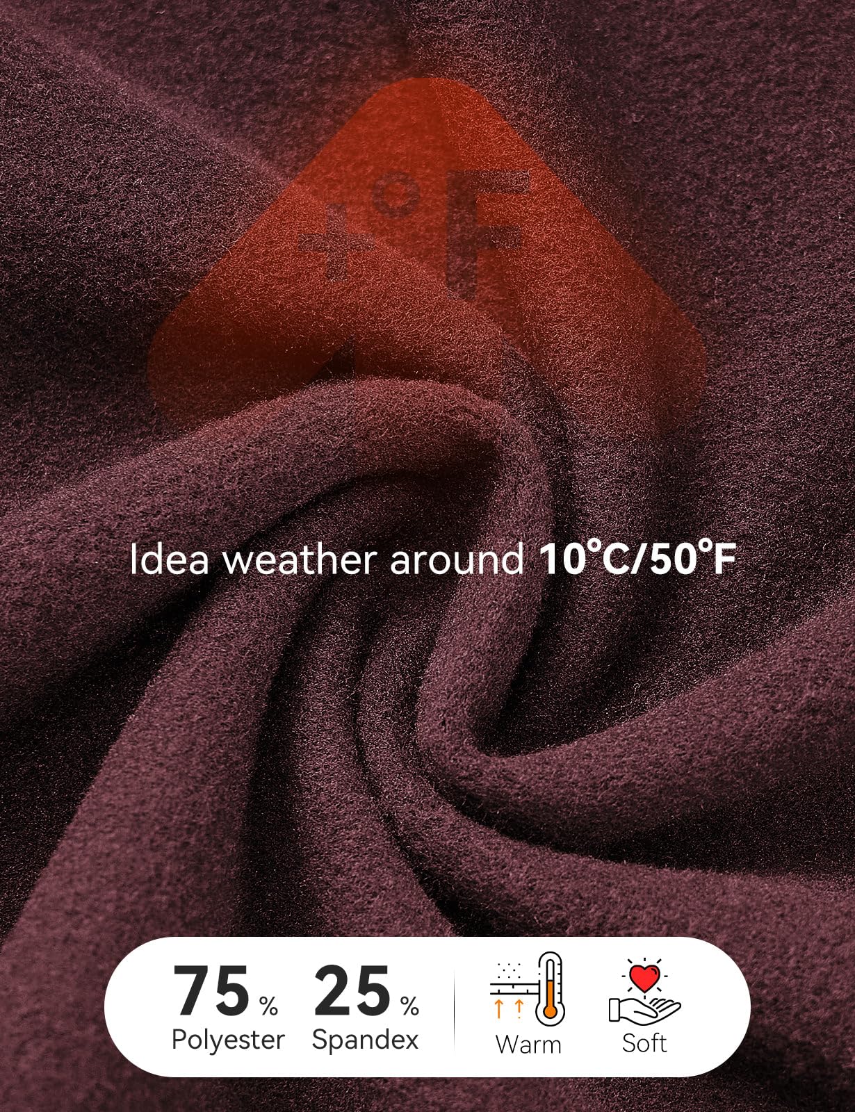 Women's Fleece Lined Long Sleeve Sports Tops with Thumbholes and Zipper Pocket