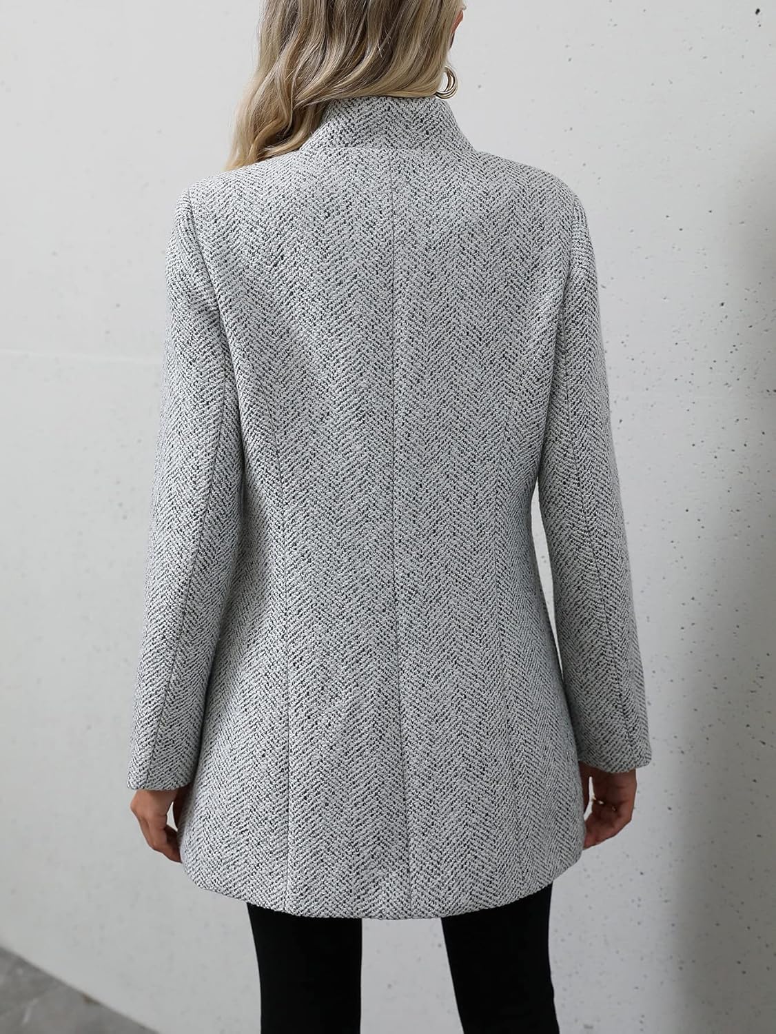 Women's Notch Lapel Slim Fit Overcoat Long Sleeve Blazer Jacket