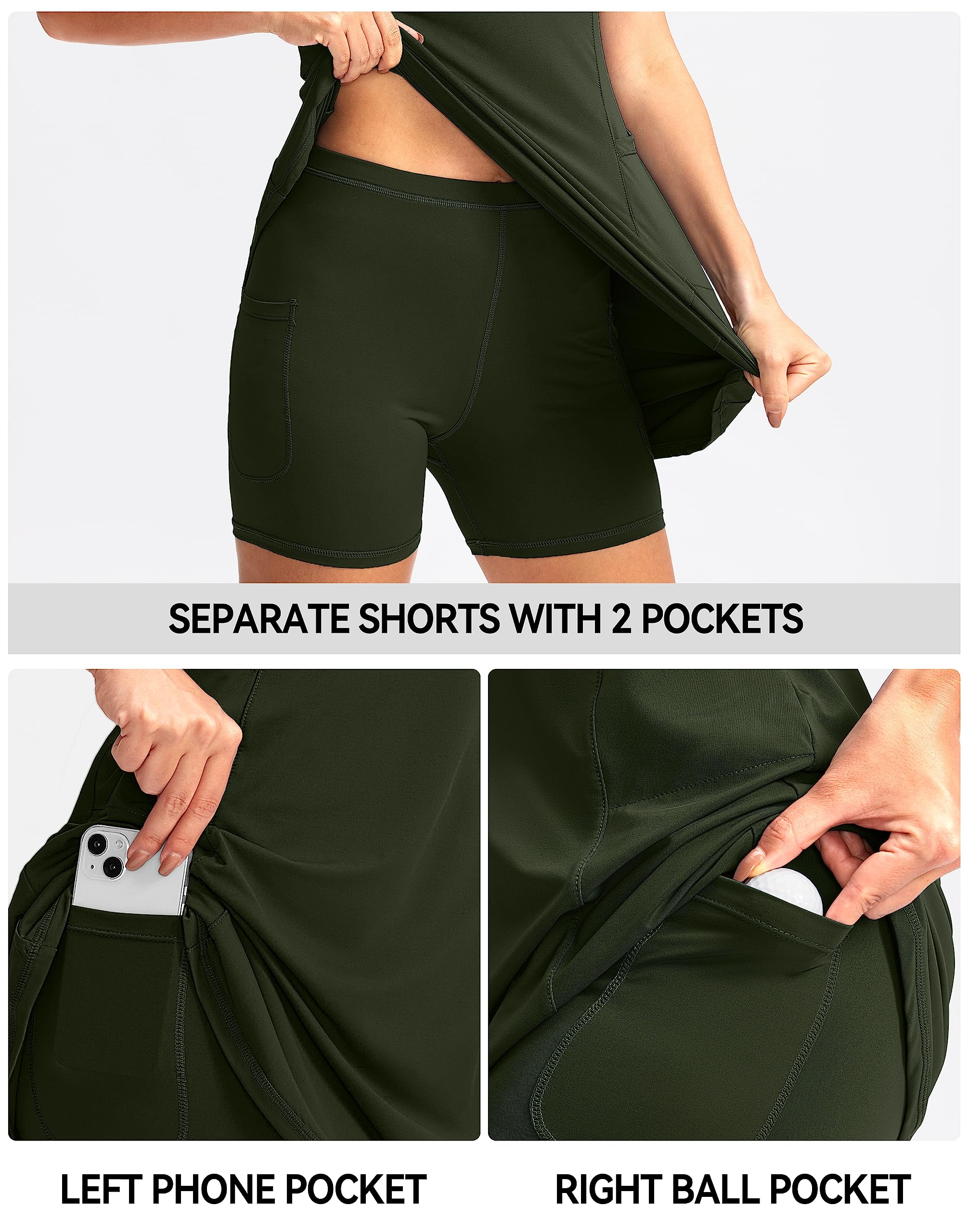 Women's Tennis Golf Dress with Built in Shorts 