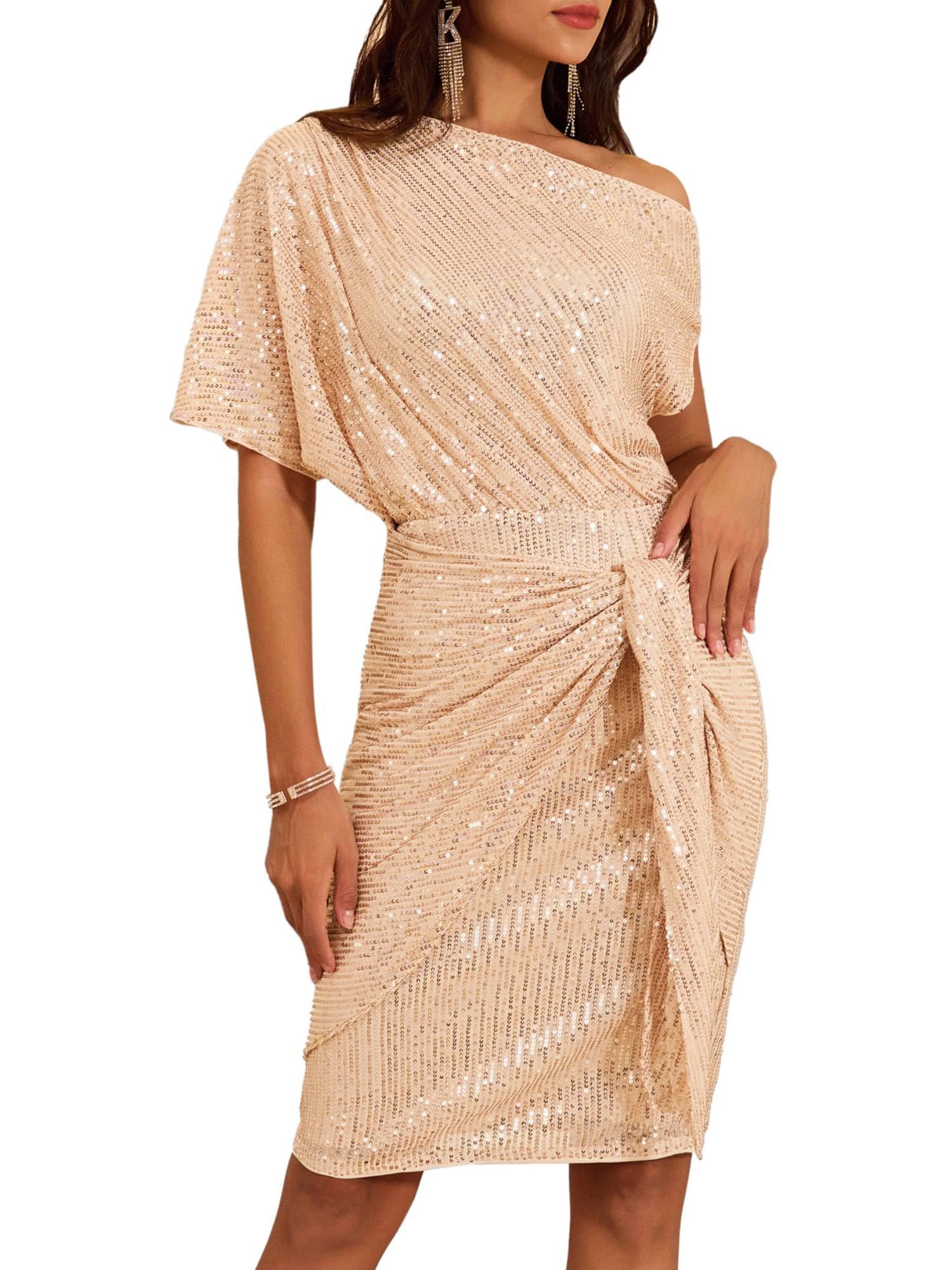 Women's One Shoulder Ruched Cocktail Bodycon Dress🔥Buy 2 Free Shipping