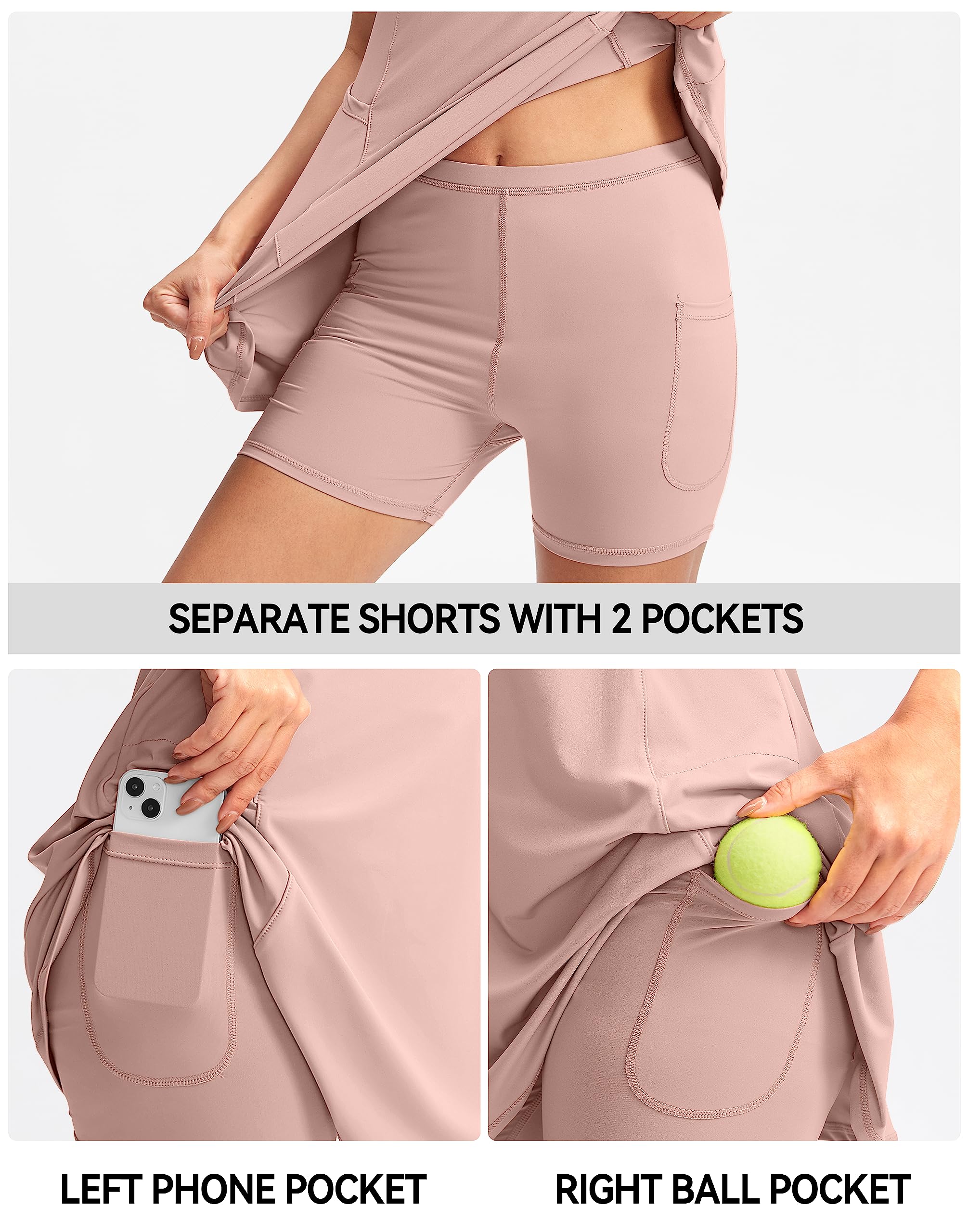 Women's Tennis Golf Dress with Built in Shorts 