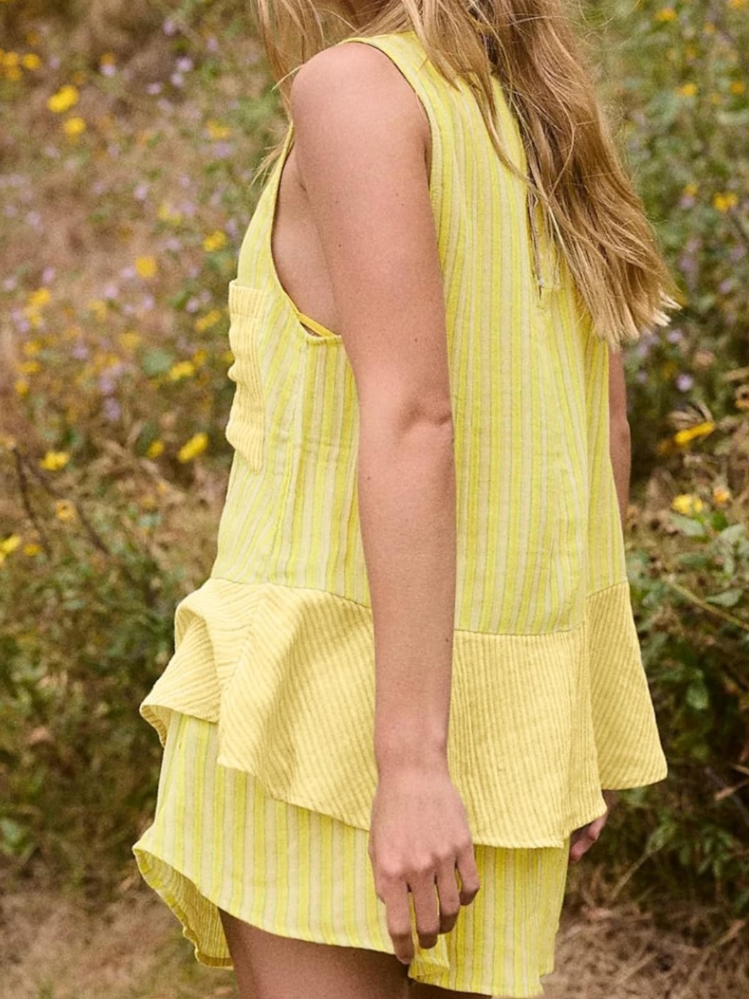 Women's Striped Sleeveless Tops Lounge Shorts Matching Set with Pockets