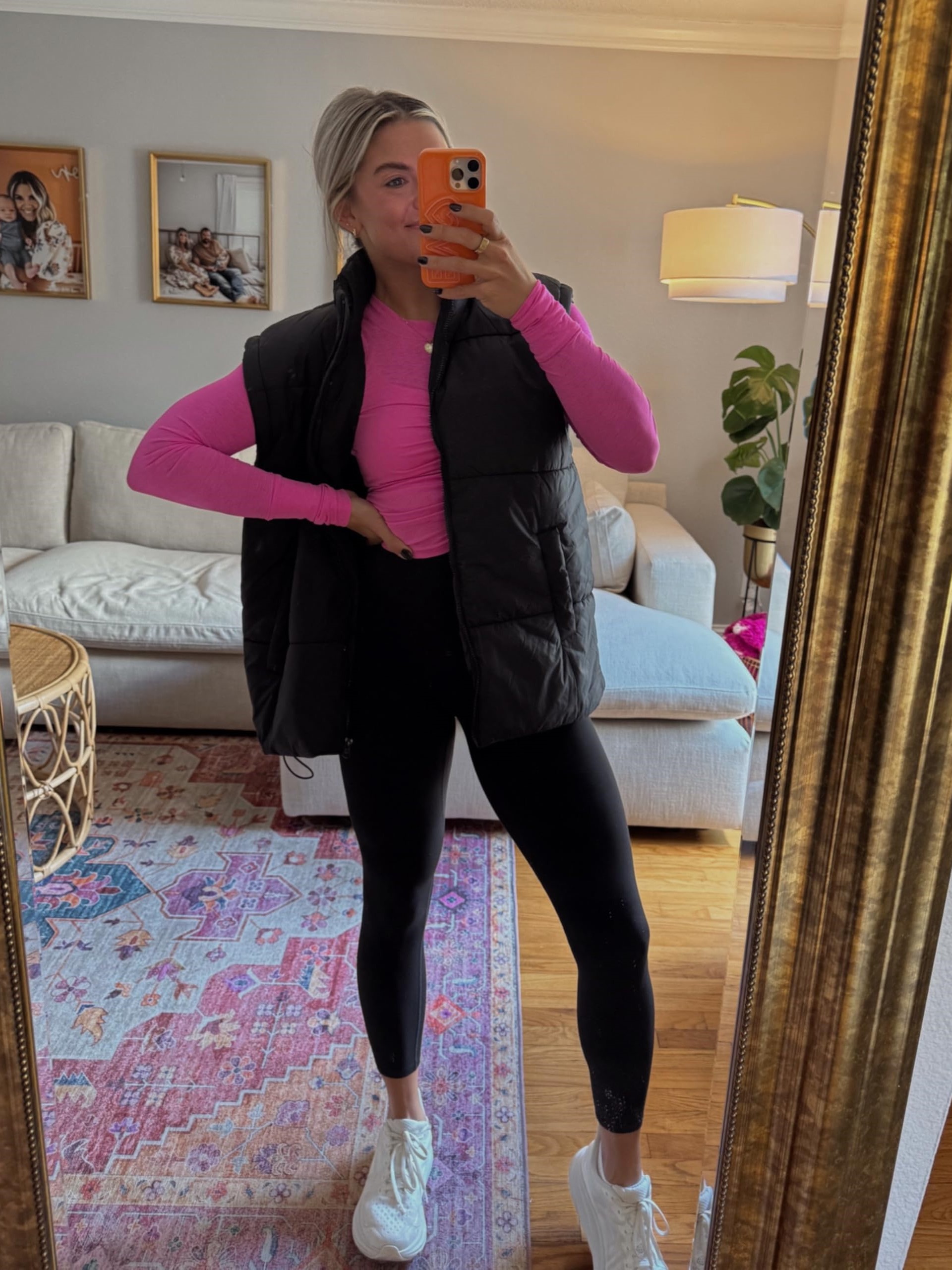 Women's Oversized Stand Collar Puffer Vest Lightweight with Pockets