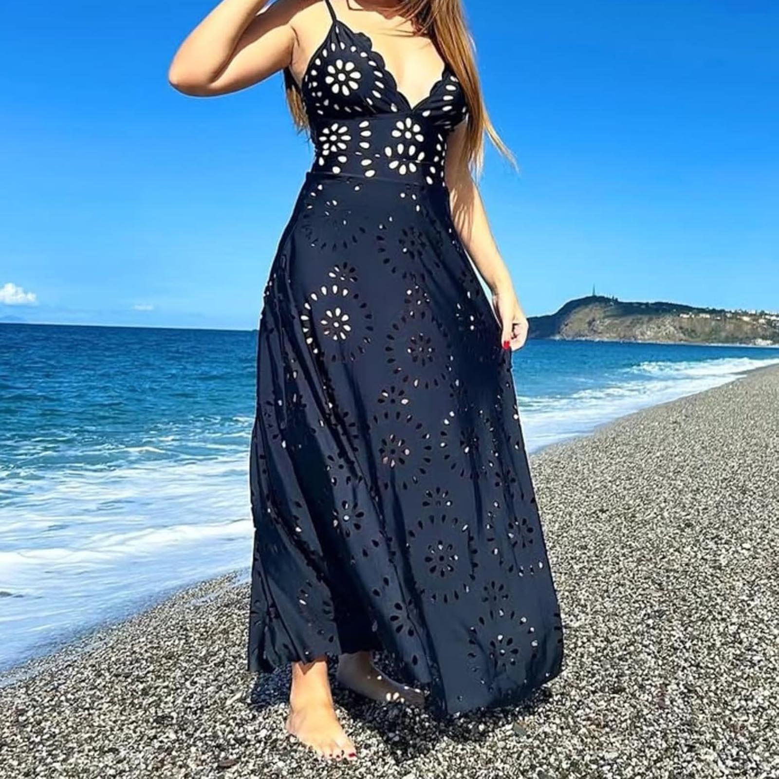 Women's One Piece Bathing Suit Petal Hollow V Neck Swimsuit and Skirt(BUY 2 FREE SHIPPING)