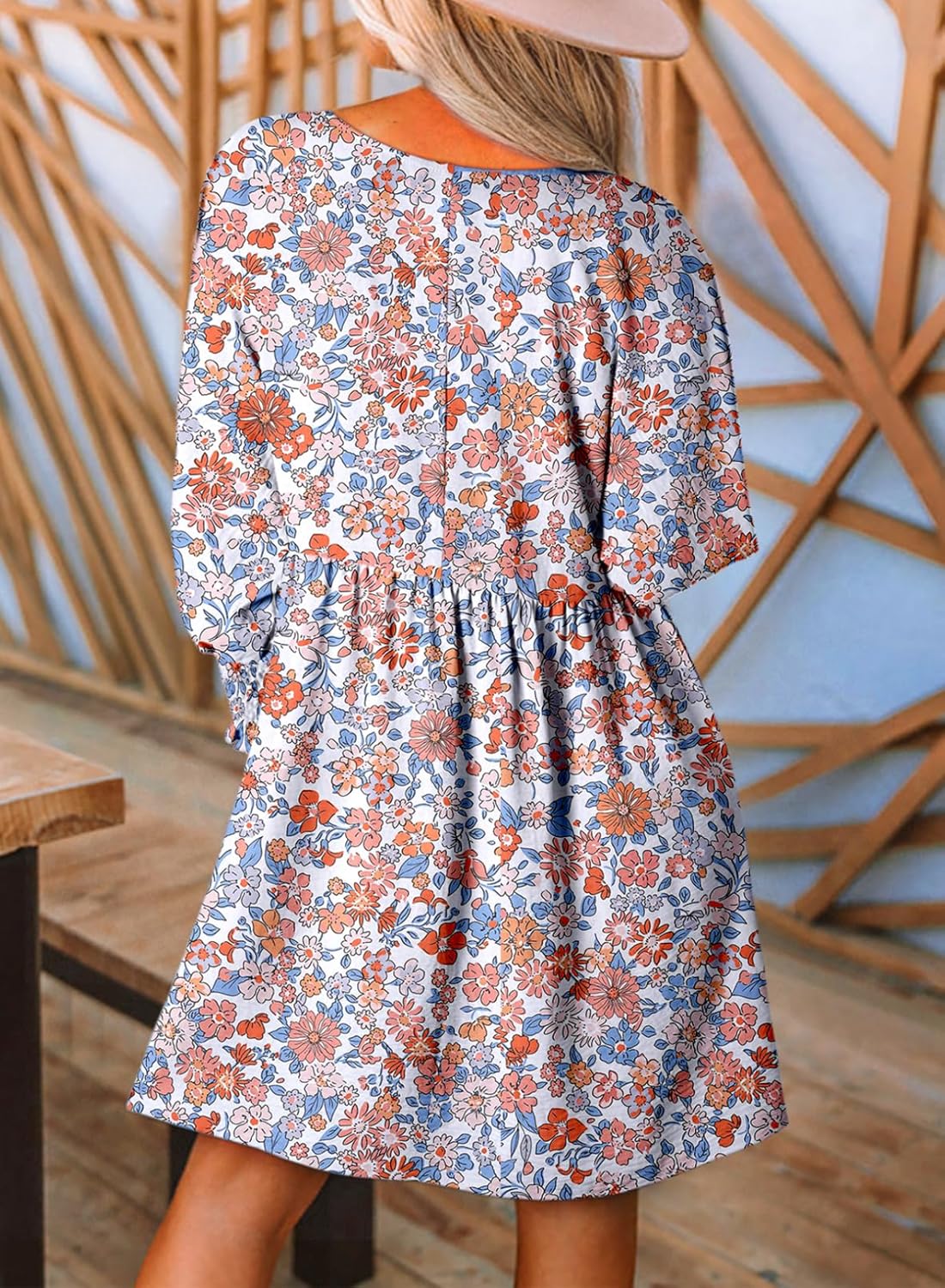 Floral Boho Flowy Swing Mini Dress (Buy 2 Free Shipping)