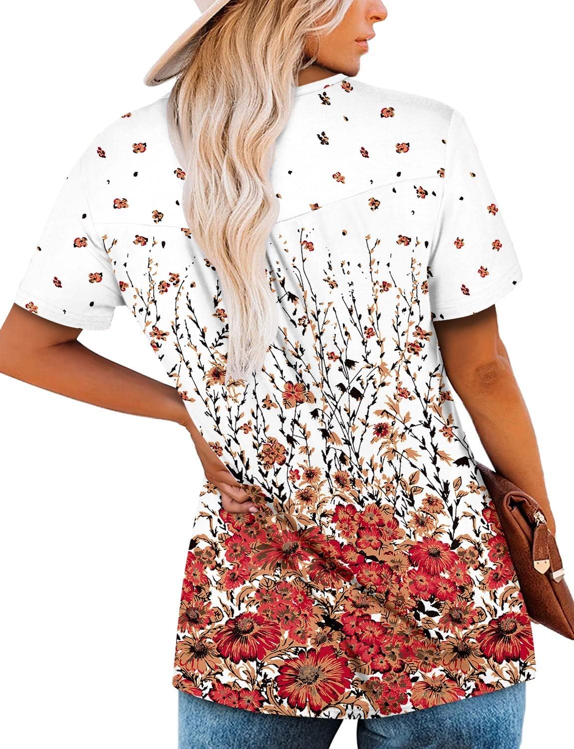 Women's Summer Printed Pleated Crew Neck Tee (Buy 3 Free Shipping)