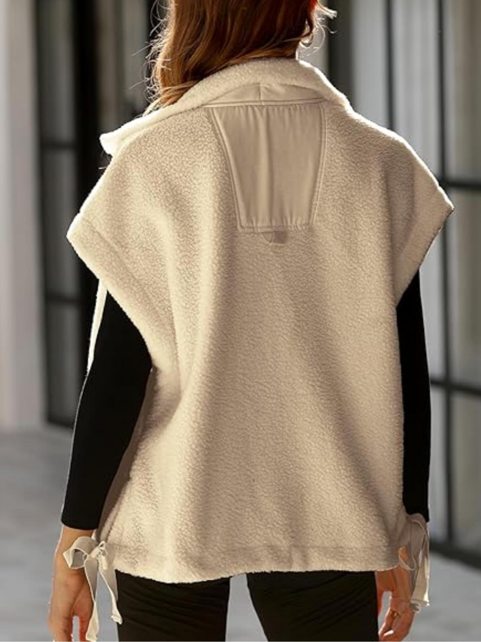  Women's Fuzzy Fleece Vest Oversized Sleeveless Sherpa Jacket (Buy 2 10% off)