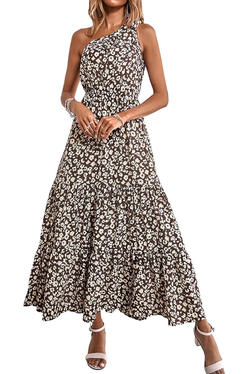 Women's Floral Knotted Off-Shoulder Ruffled Flowing Dress(BUY 2 FREE SHIPPING)