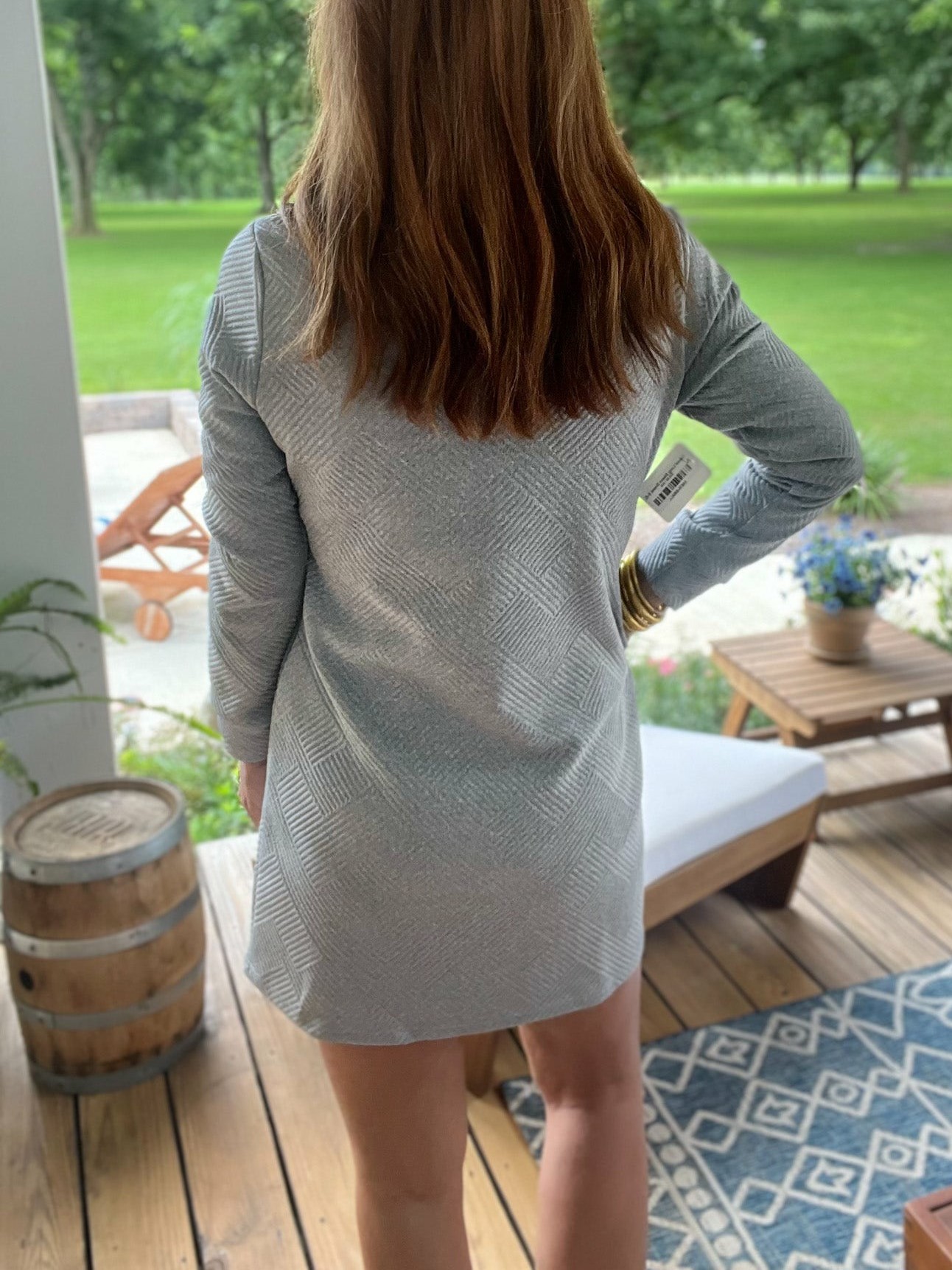 HOT SALE Textured Casual Long Sleeve Dress