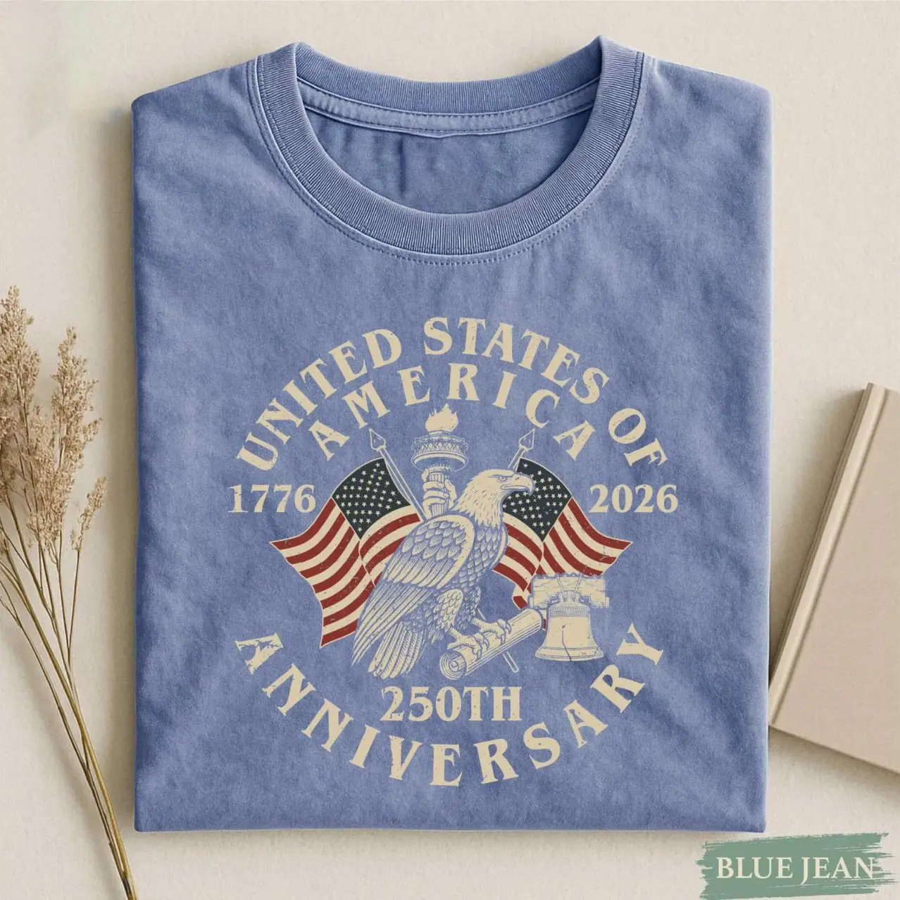 USA 250th Anniversary Printed Vintage T-Shirt