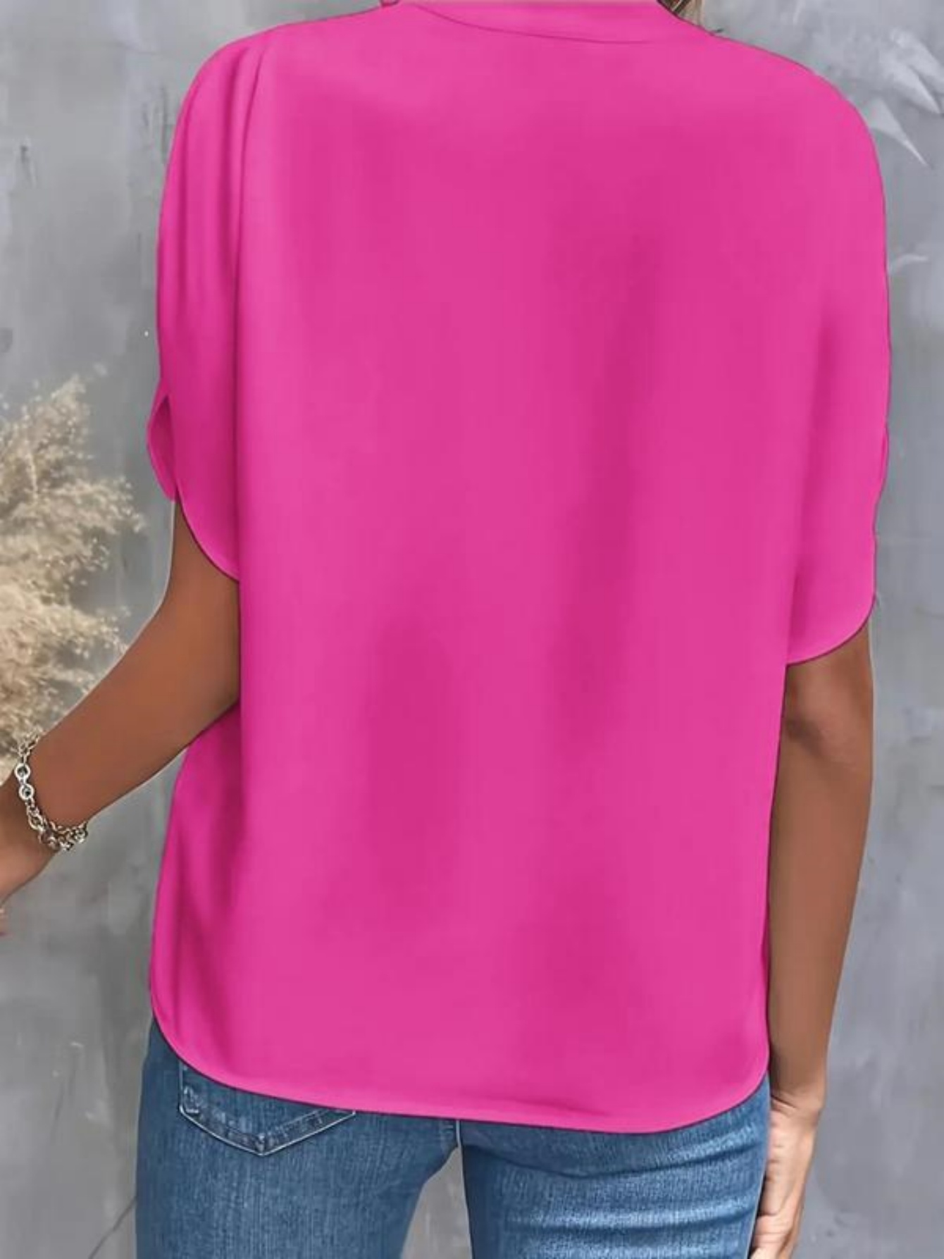 Women's Short Sleeve Solid Color Notch Collar Short Sleeve Shirt（Buy 3 Free Shipping）