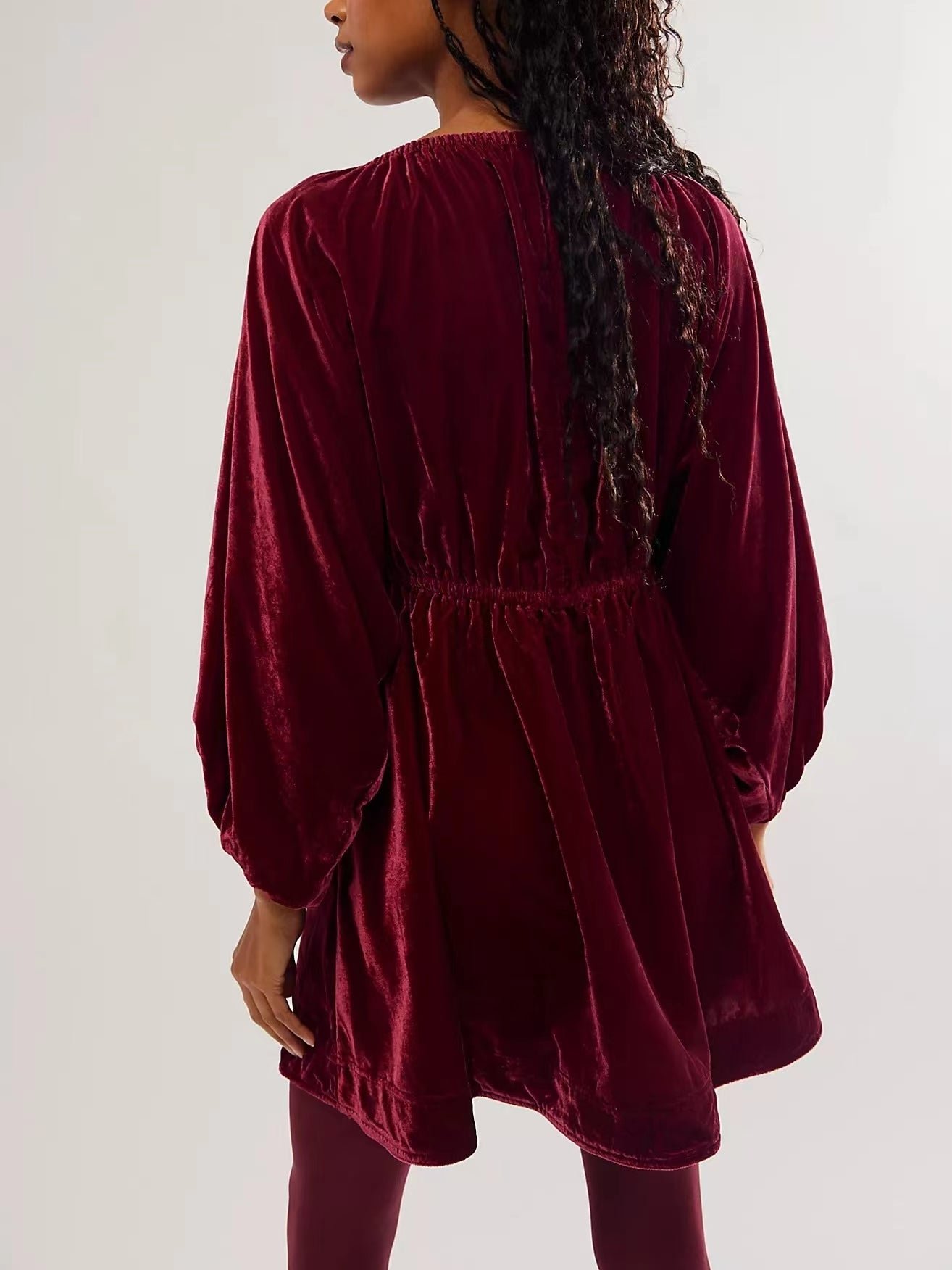 Early Christmas Sale 80% OFF -  Women's V Neck Velvet Mini Dress (Buy 2 Free Shipping)